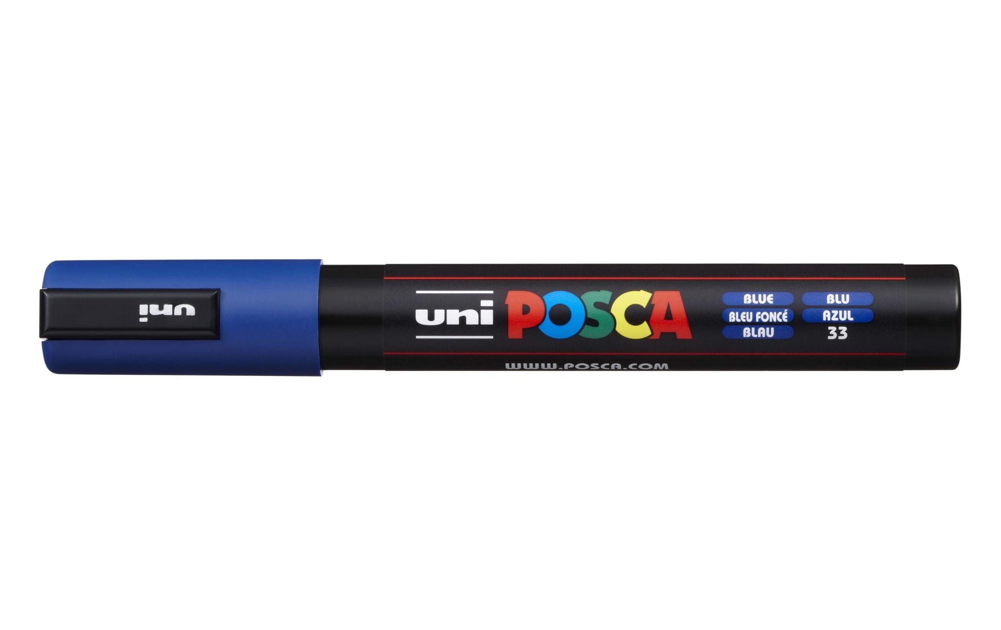 Uni-Ball POSCA PC-5M Kreativ-/Pigmentmarker – Rundspitze 1,8–2,5 mm, Blau, Deckend, Geruchlos – Für Viele Oberflächen