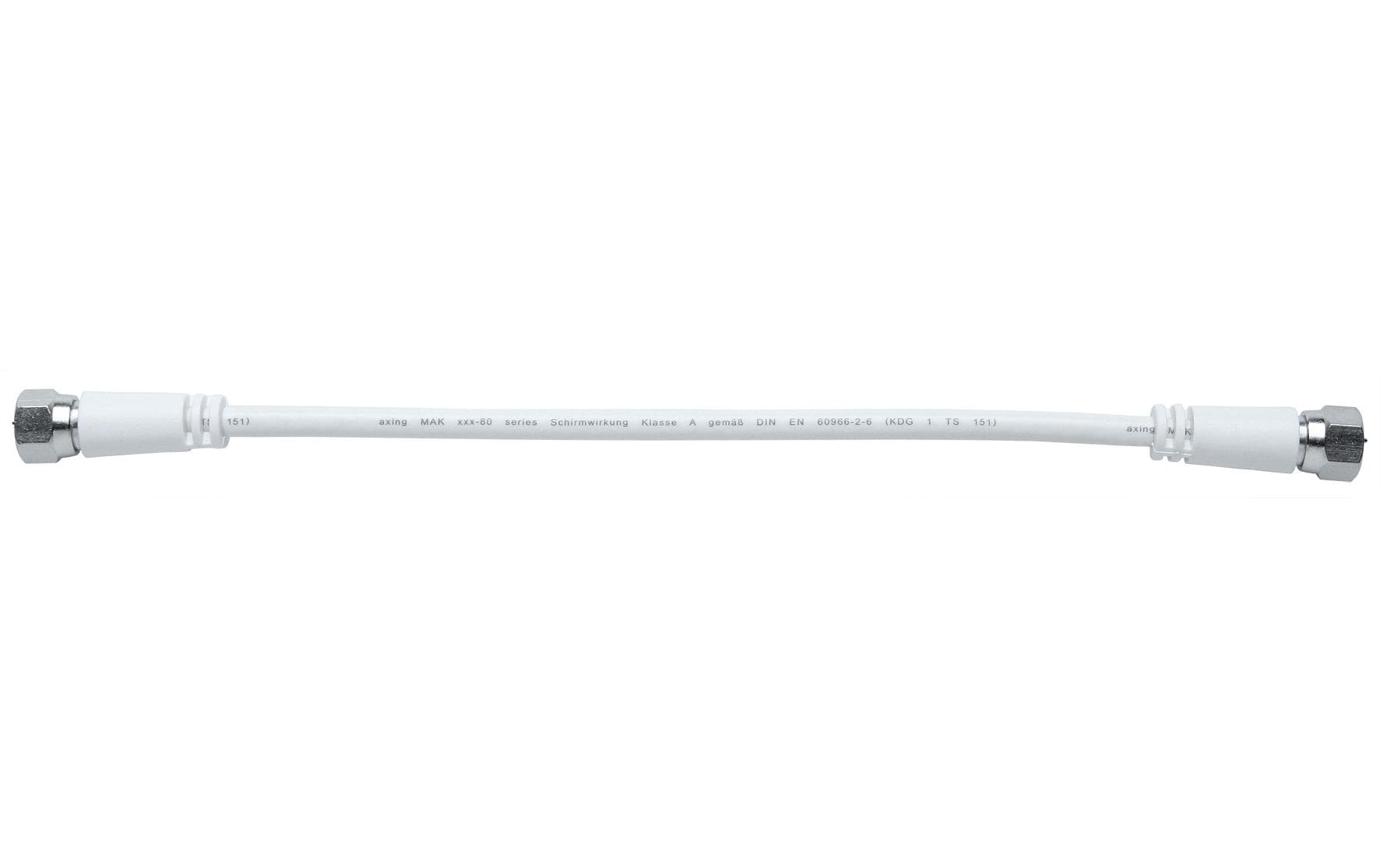Axing Koax-Antennenkabel (F–F) – 0,5 m – Weiss