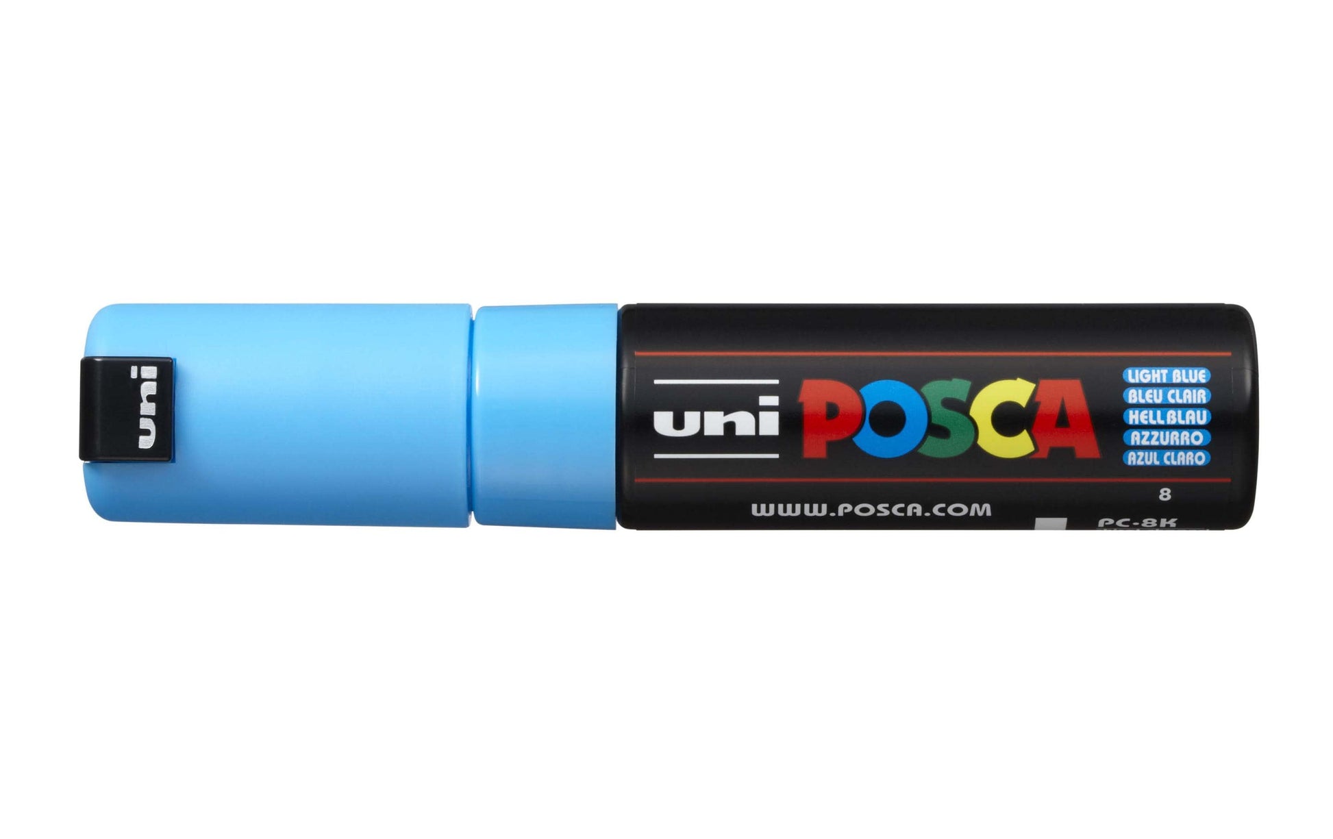 Uni-Ball POSCA Kreativ-/Pigmentmarker – Keilspitze 8 mm, Hellblau, Feucht Abwischbar, Deckend – Für Viele Oberflächen
