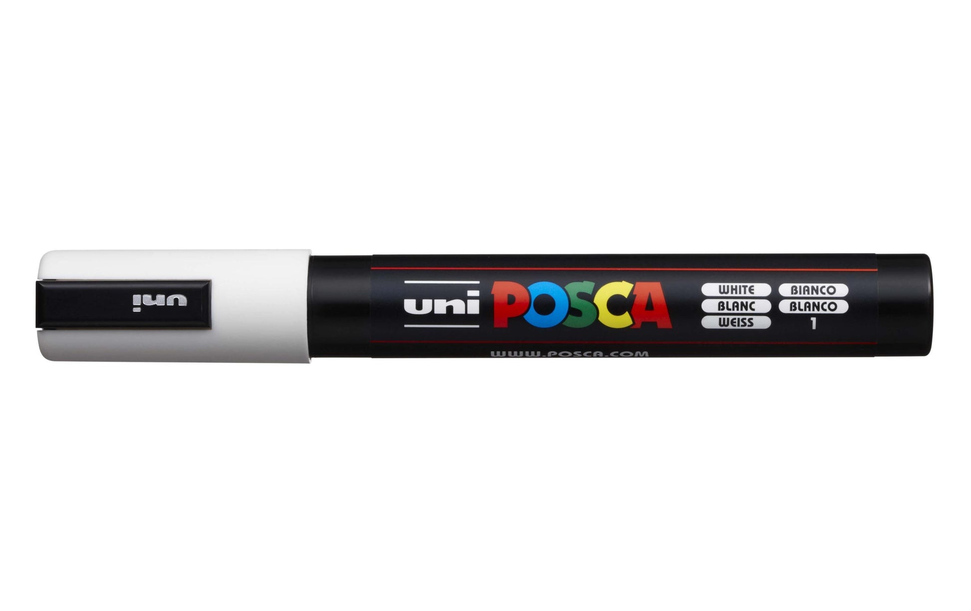 Uni-Ball POSCA PC-5M Acrylmarker – Rundspitze 1,8–2,5 mm – Weiss