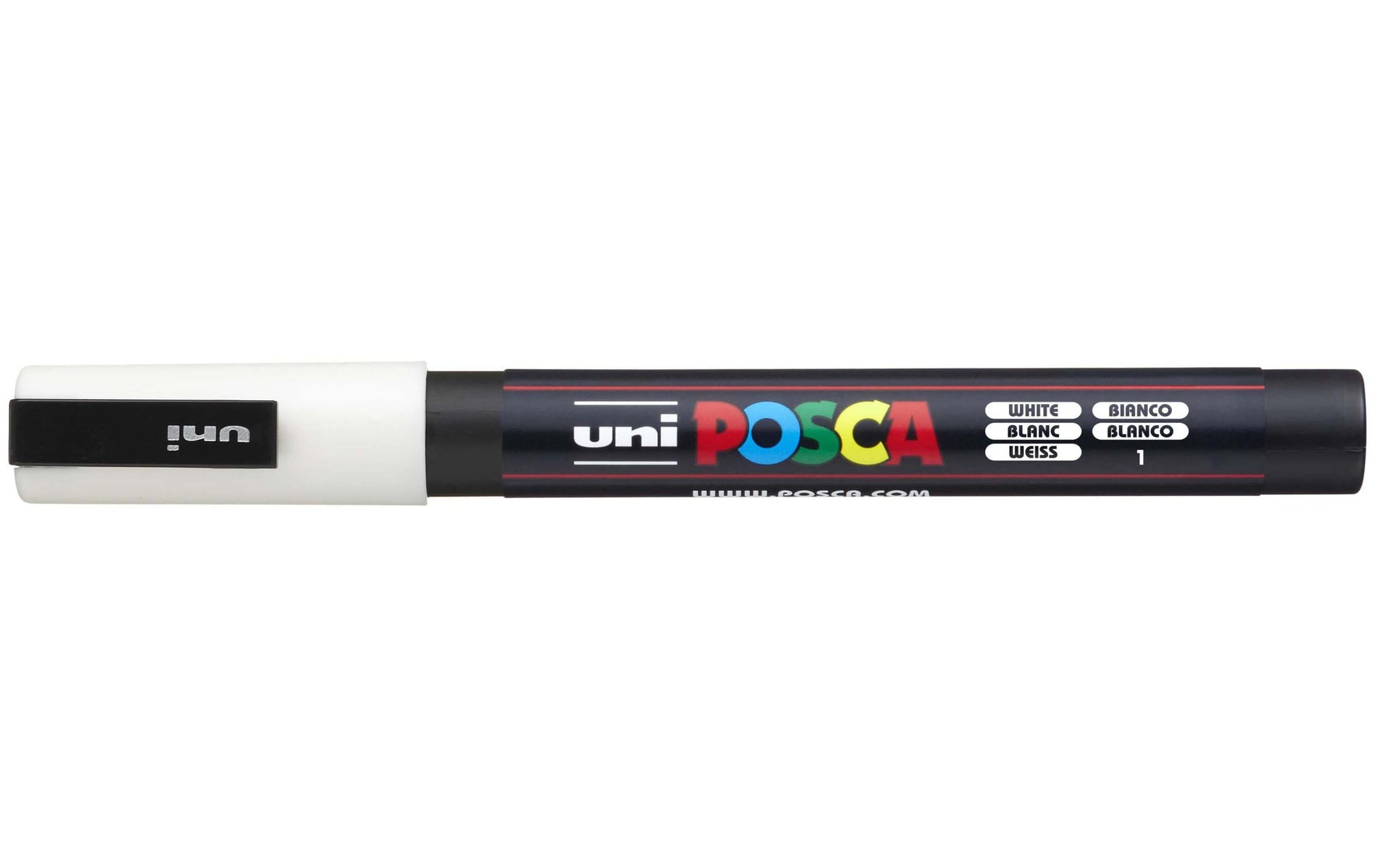 Uni-Ball POSCA PC-3M Acrylmarker – Rundspitze 0,9–1,3 mm – Weiss