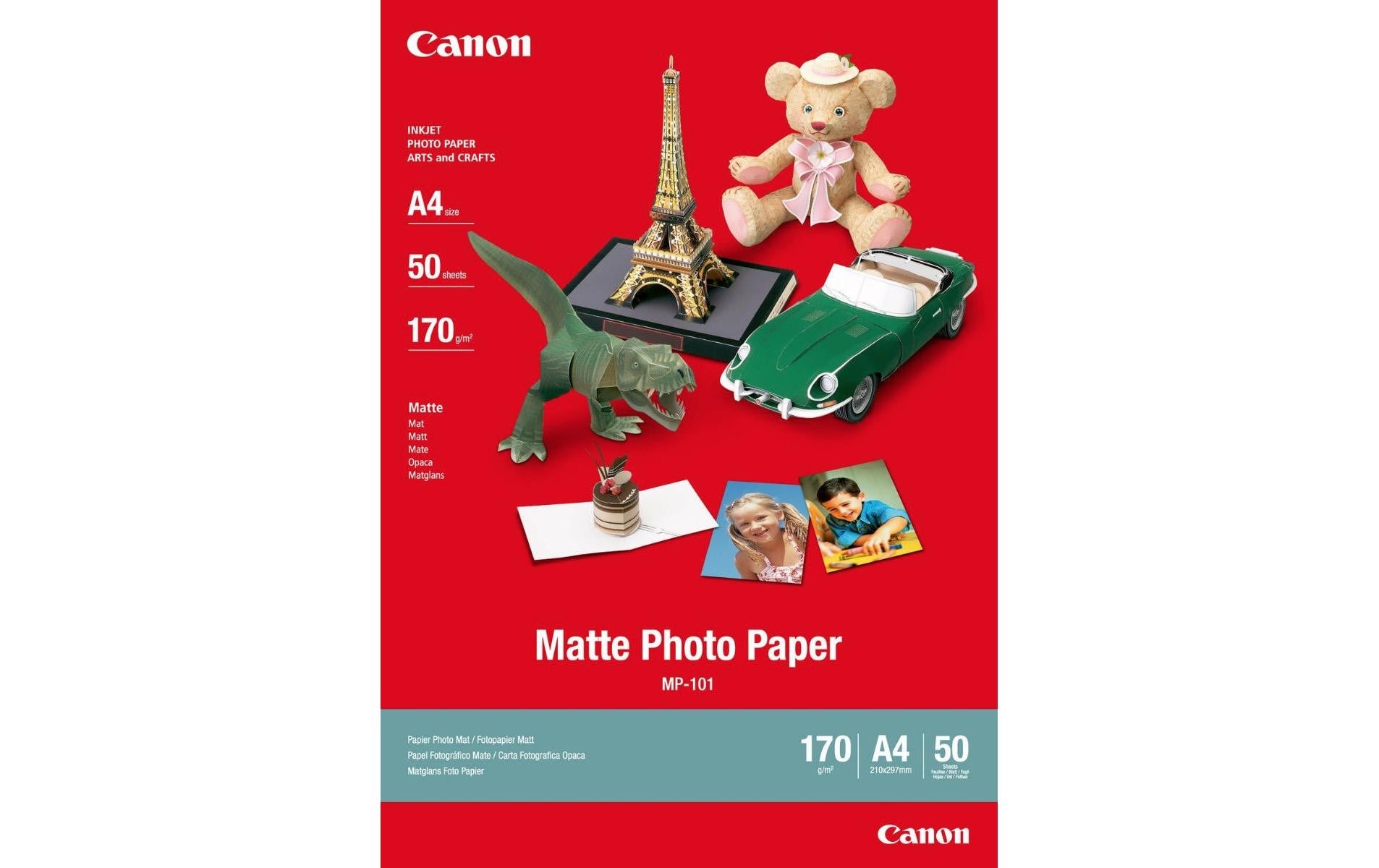 Canon MP-101 Fotopapier – matt, A4, 170 g/m², 50 Blatt – für Canon Serie S, Canon BJC-8200