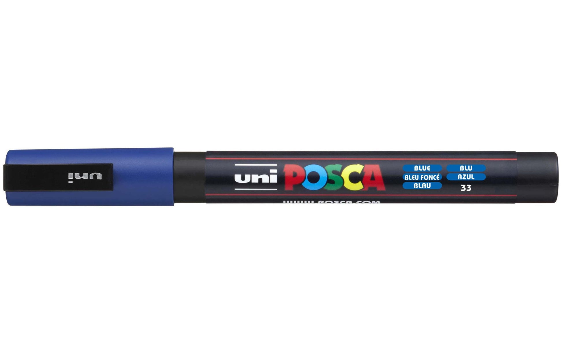 Uni-Ball POSCA PC-3M Kreativ-/Pigmentmarker – Rundspitze 0,9–1,3 mm, Blau, Deckend, Geruchsarm – Für Viele Oberflächen