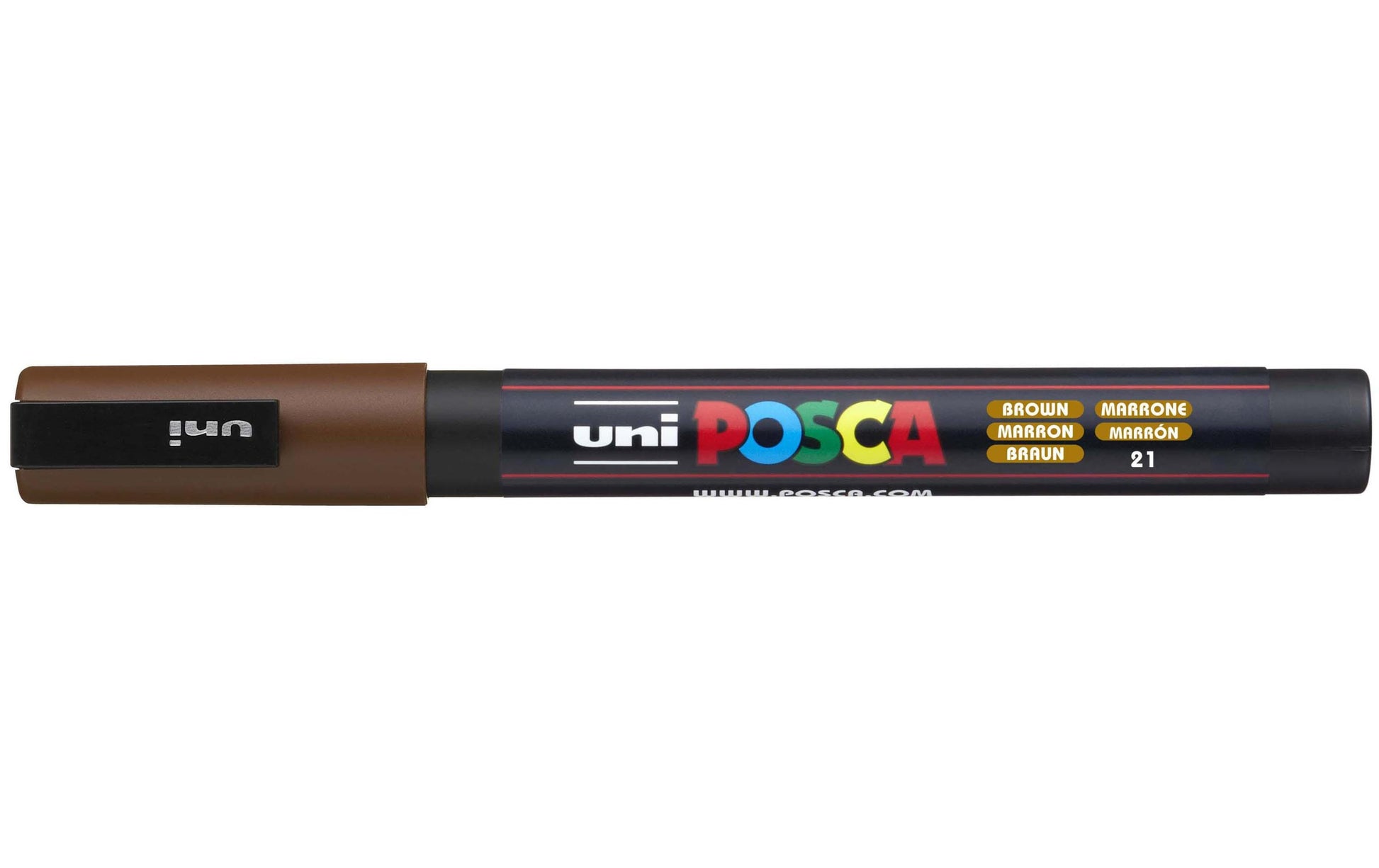 Uni-Ball POSCA Kreativ-/Pigmentmarker – braun, 1 Stk., deckend, geruchsarm – für viele Oberflächen