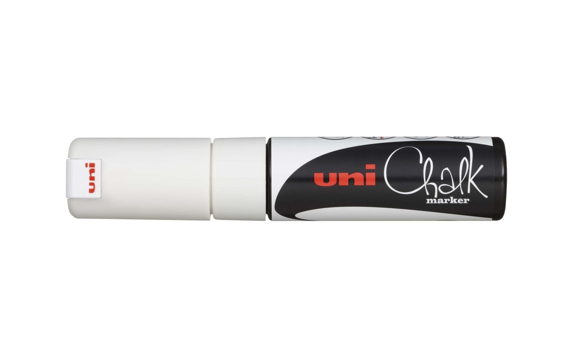 Uni-Ball PWE-8K Kreidemarker – Pinsel 8 mm – Weiss, für Glas/Spiegel/Tafel