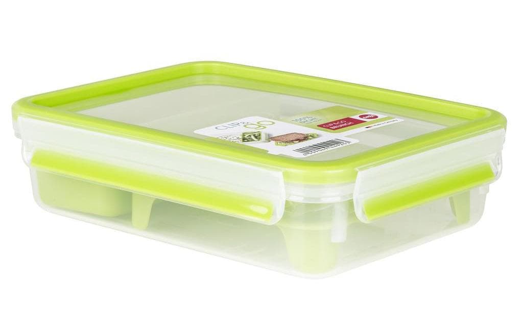 EMSA Lunchbox 1,2 l, 16,3 × 22,5 × 5,8 cm, Polypropylen (PP)/Thermoplastisches Elastomer (TPE), grün