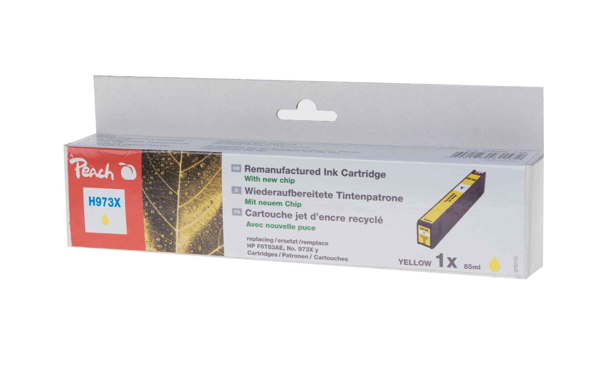 Peach Tintenpatrone 973X (F6T83AE), Gelb, 7'830 Seiten – für HP PageWide Pro 450, 452 dn, 452 dw und andere
