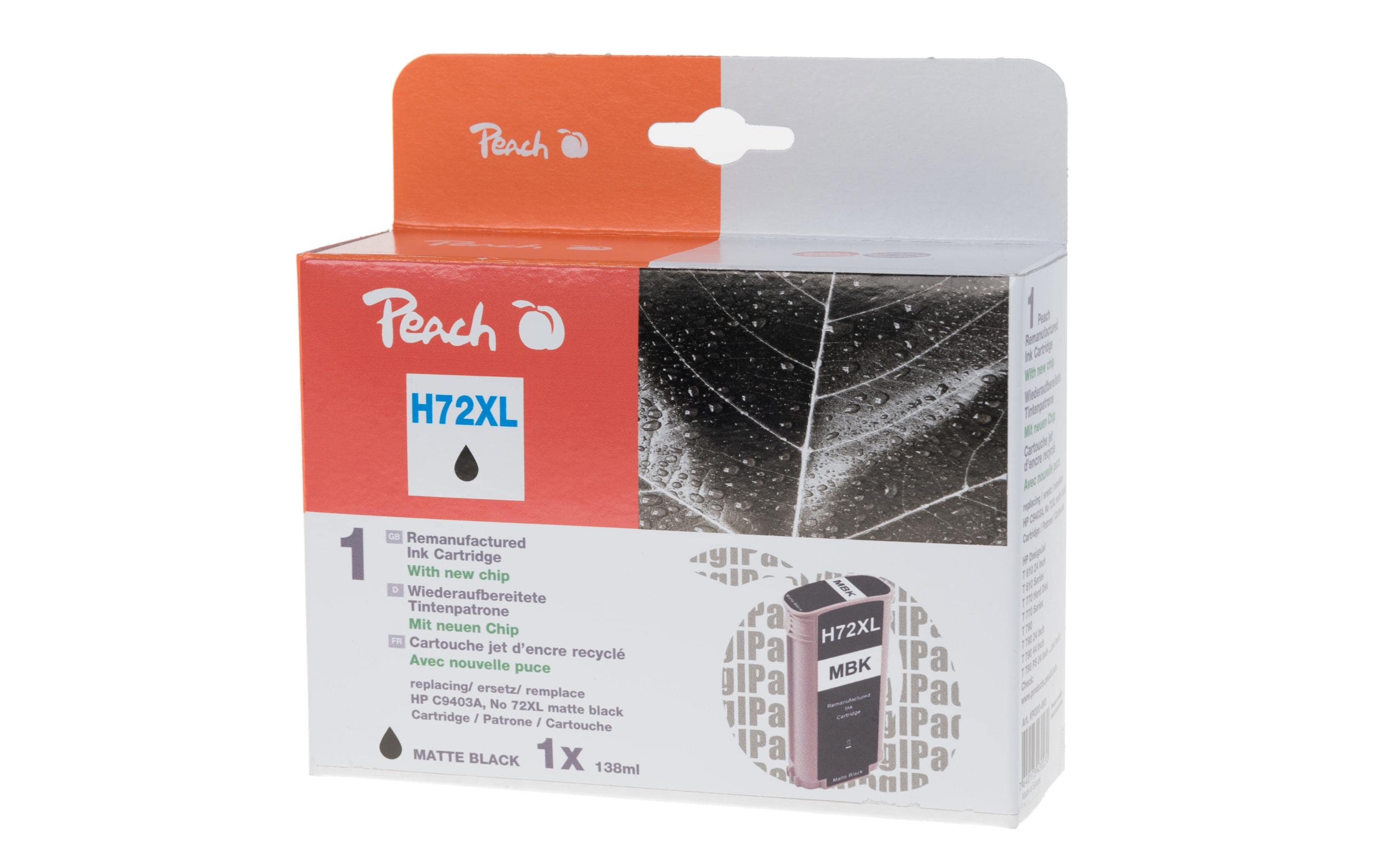 Peach C9403AXL Schwarz Tintenpatrone (Kompatibel) – 138 ml – für HP DesignJet T 1100/1120/1200 …