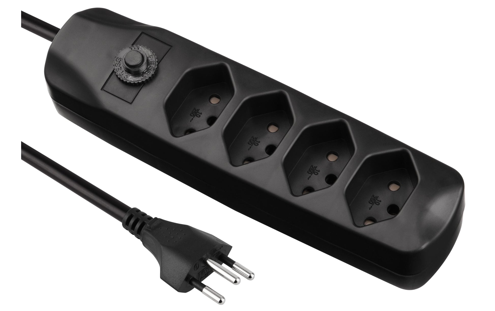 Furber. Steckdosenleiste – 4× T13, 1,5 m, ohne Schalter, schwarz