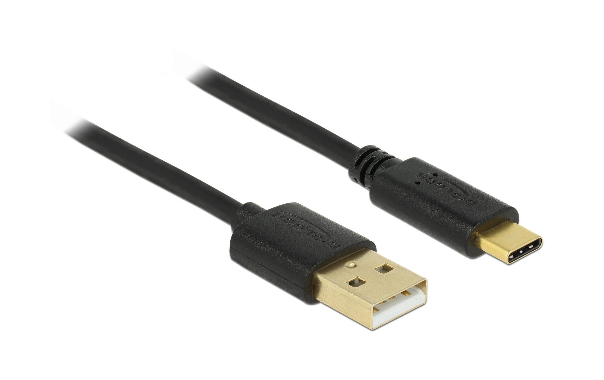 DeLOCK USB-A auf USB-C Kabel – USB 2.0 (480 Mbps) – 4 m – Schwarz