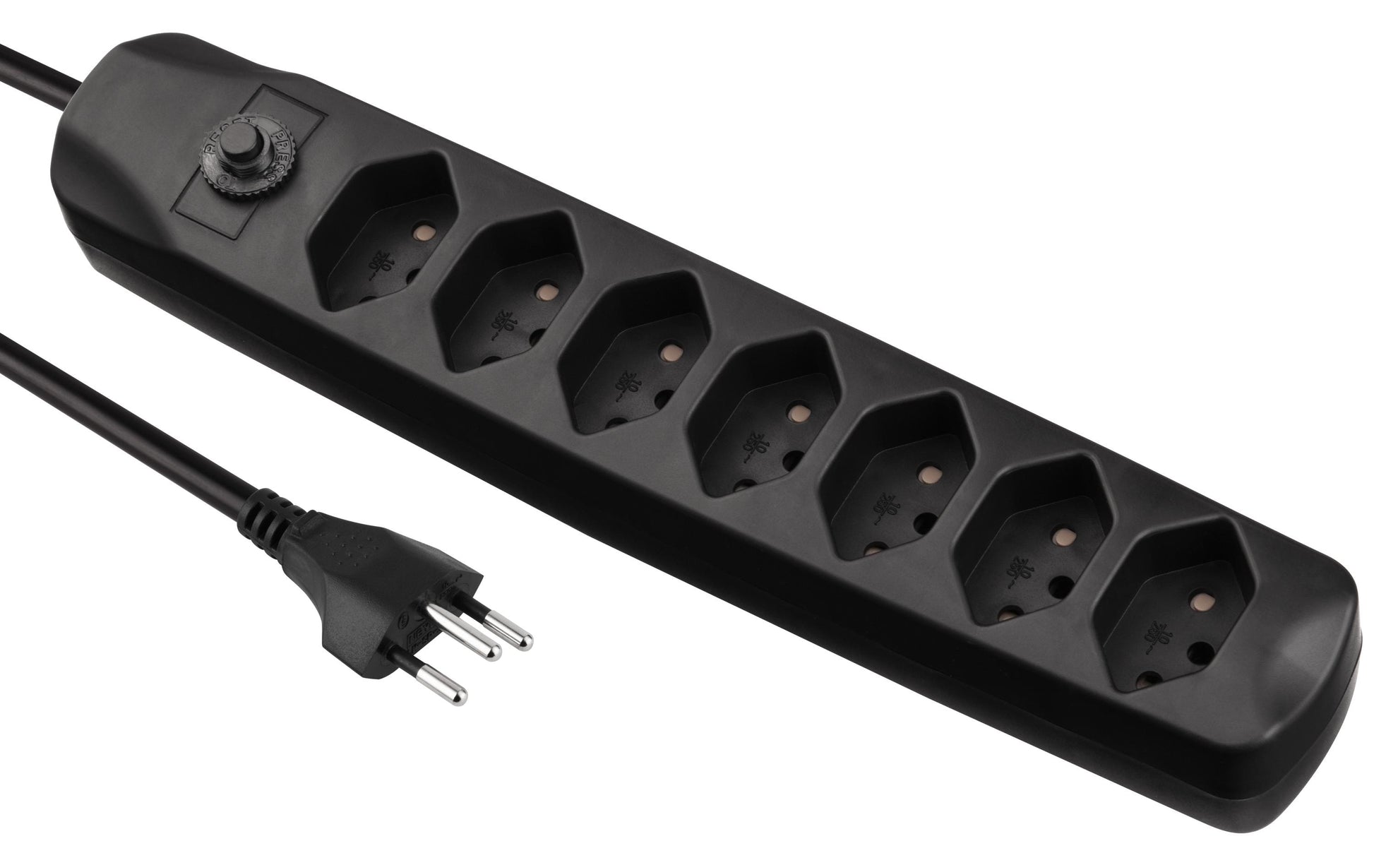 Furber. Steckdosenleiste – 7× T13, 1,5 m, ohne Schalter, schwarz