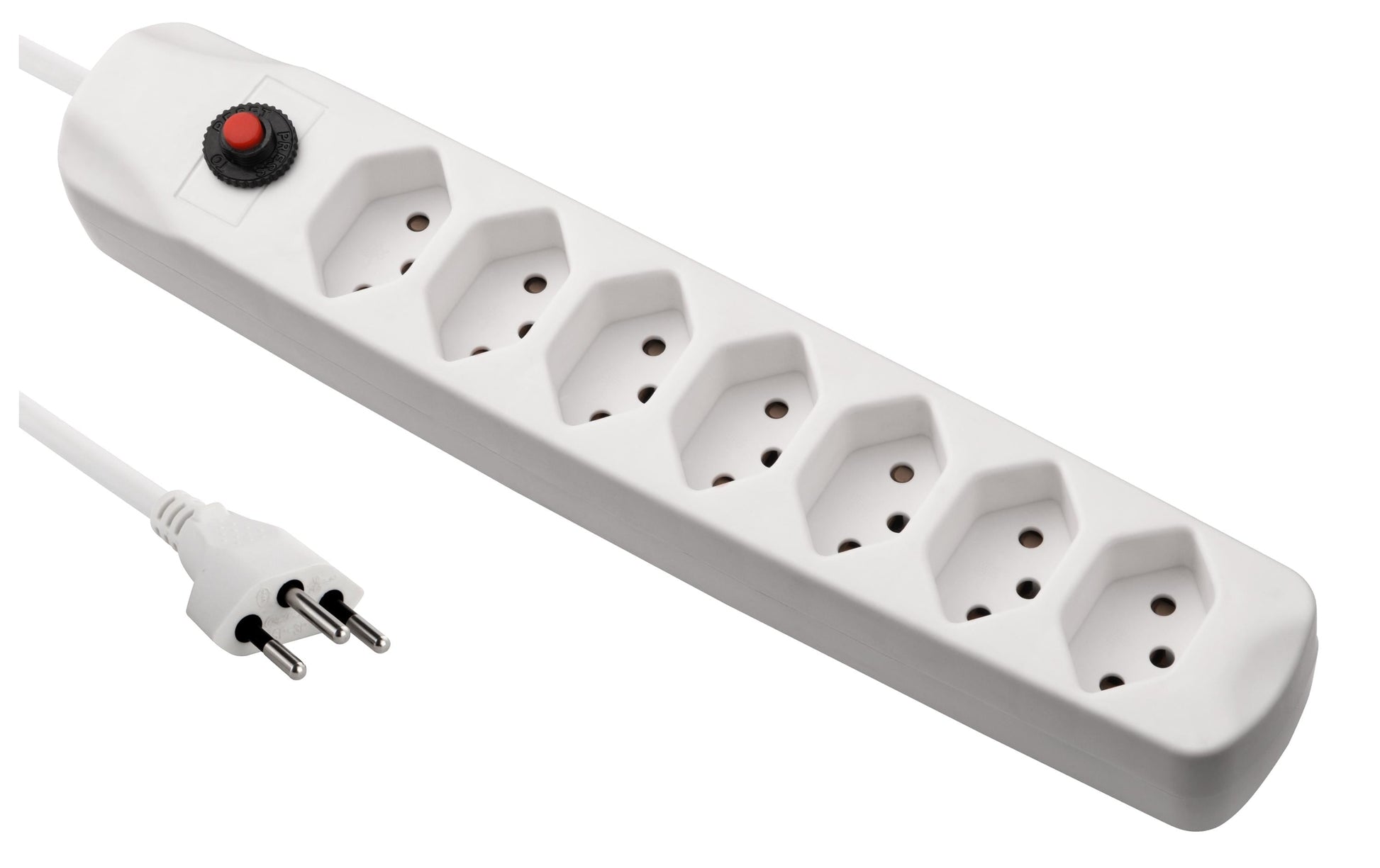 FURBER.power – Steckdosenleiste, 7× T13, ohne Schalter, 1,5 m, Stecker T12, Befestigungslaschen, Kinderschutz