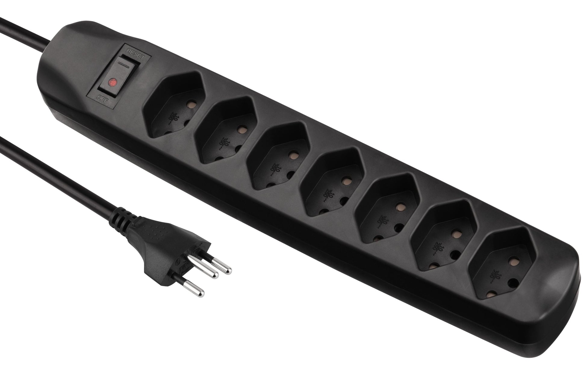 FURBER.power – Steckdosenleiste, 7× T13, mit Schalter, 1,5 m, Stecker T12