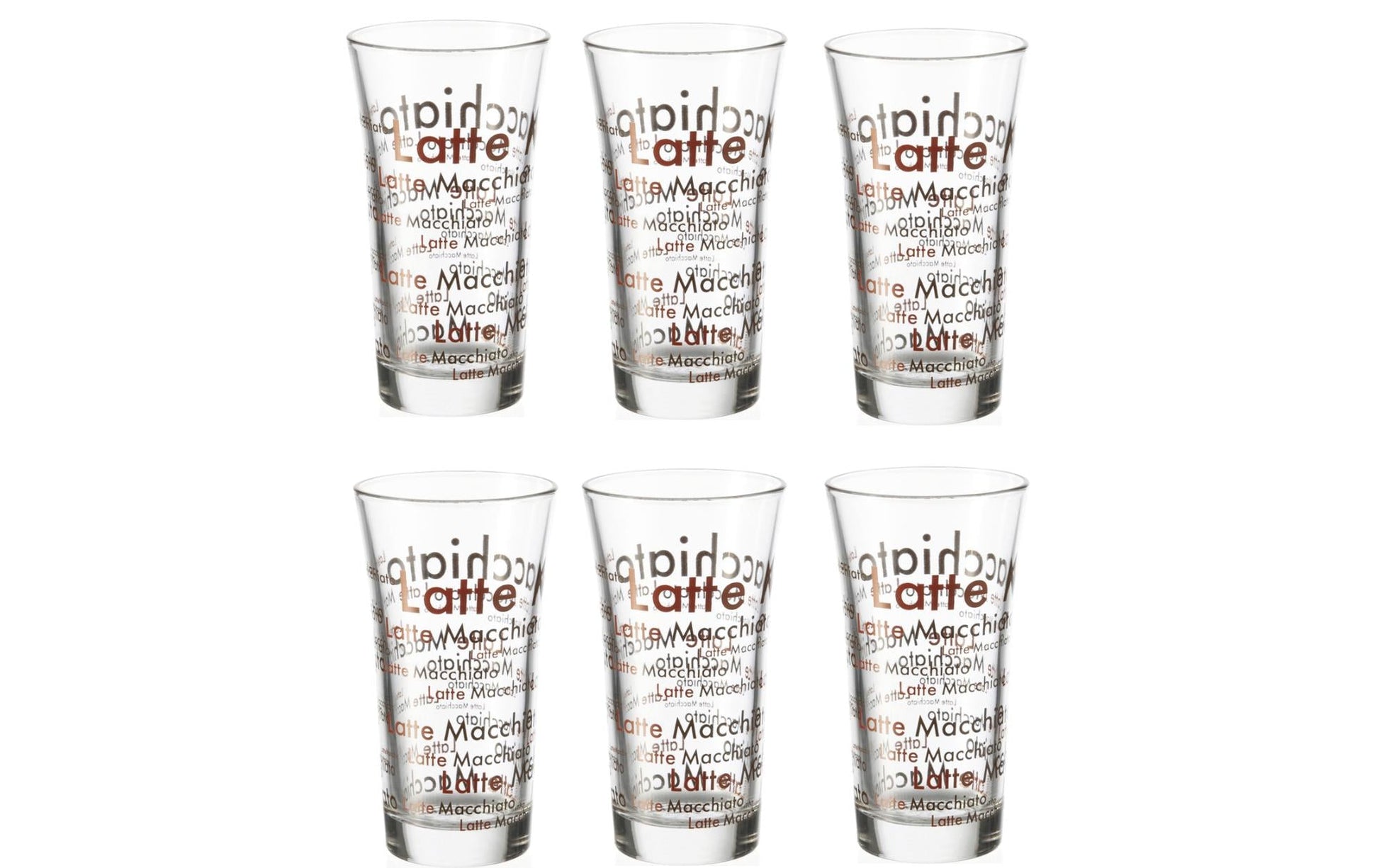 Montana Latte Macchiato Tasse Enjoy – 6er Set, 285 ml, Ø 8,0 cm, Kalk-Natron-Glas, spülmaschinenfest