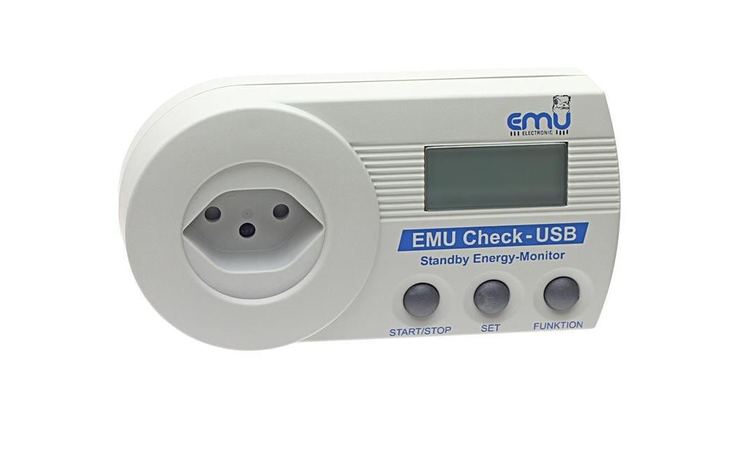 EMU Electronic Check USB – Energiemessgerät – Einphasig, Zwischenstecker, max. 16 A, Display, für 230 V, 50–60 Hz