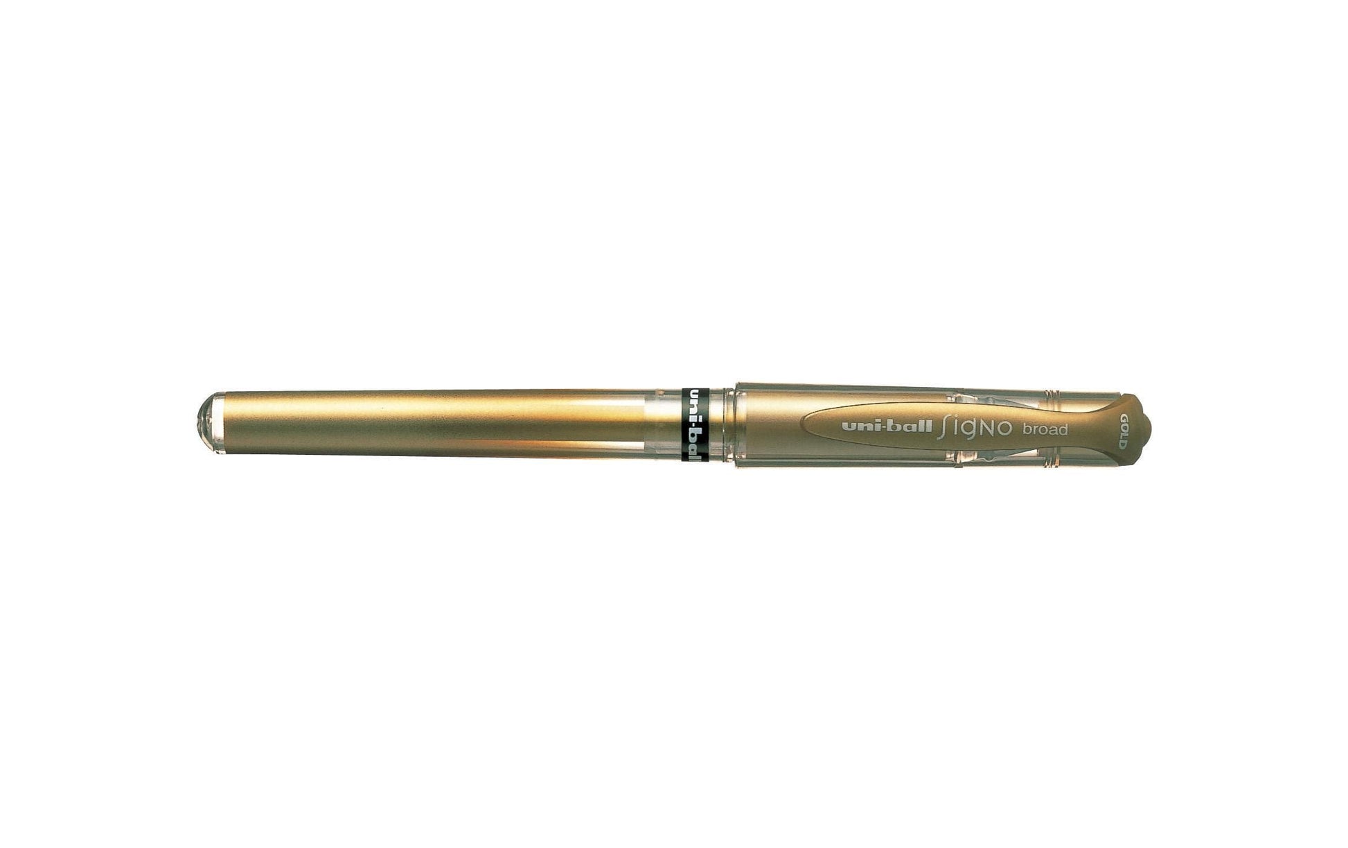 Uni-Ball Signo Broad Gelschreiber, Kappe – Gold, Spitze 1 mm, dokumentenecht, wasserfest, nachfüllbar, 1 Stk.