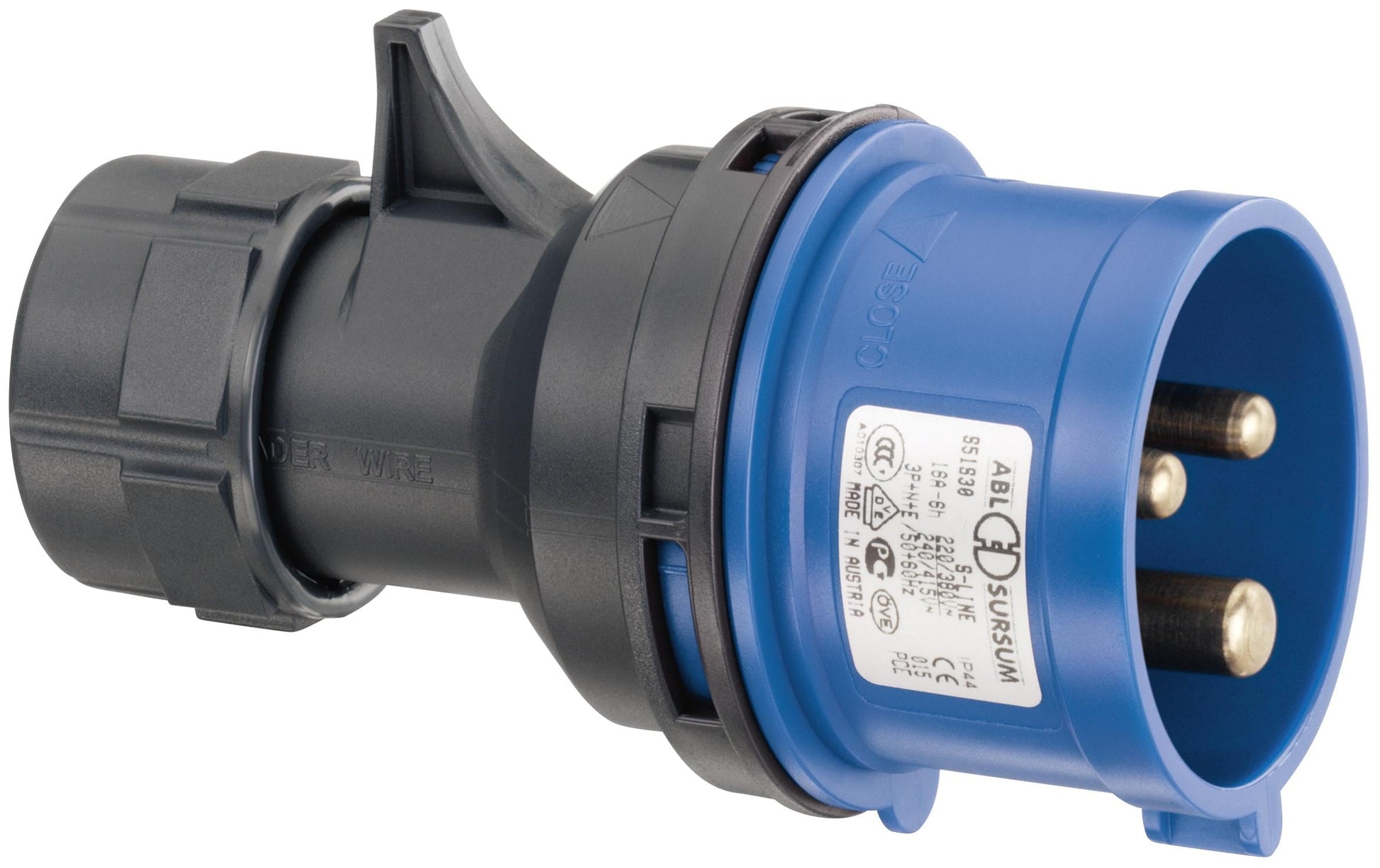 Steffen Adapterkabel, CEE 16-3–Schraubklemme, IP44 – Blau