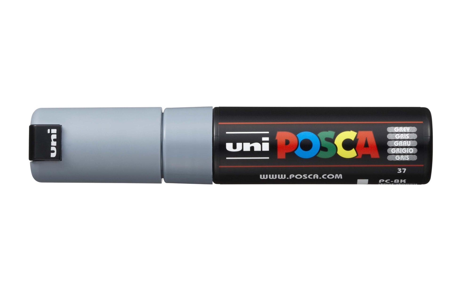 Uni-Ball POSCA Kreativ-/Pigmentmarker – grau, 1 Stk., feucht abwischbar, deckend – für viele Oberflächen