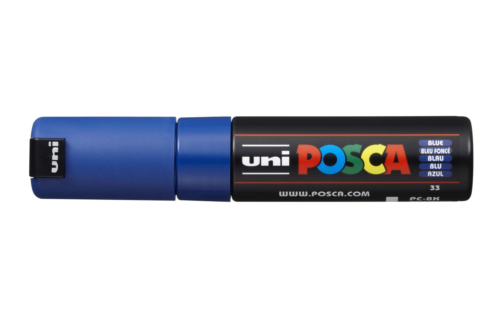 Uni-Ball POSCA Kreativ-/Pigmentmarker – 8 mm, blau, 1 Stk., feucht abwischbar, deckend – für viele Oberflächen
