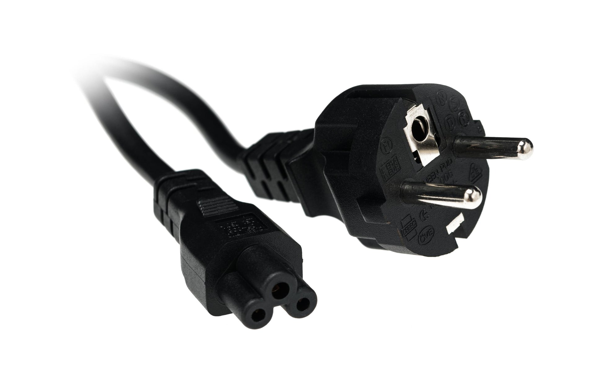 Diggelmann Netzkabel – Schuko (Typ E/F) – IEC C5, 1 m, 2,5 A, Schwarz