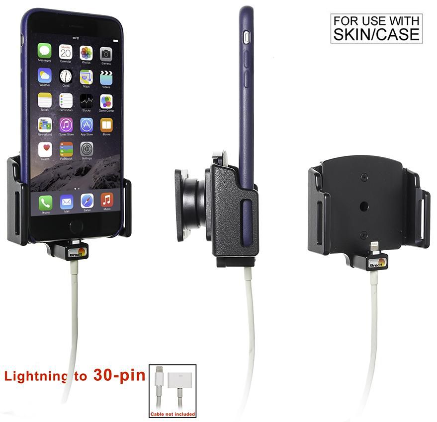 Brodit 515667 – Auto-Ladehalterung – mit Ladefunktion – Auto, für iPhone 6/6s/7 Plus – Schwarz