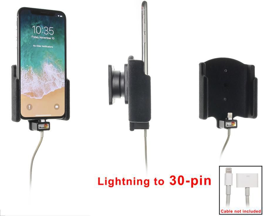 Brodit 515997 – Auto-Halterung – Schraubbefestigung – für Apple iPhone X, iPhone Xs – Schwarz