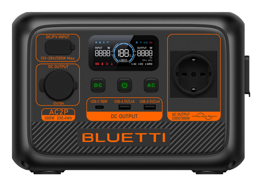 Bluetti AC2P – Powerstation – 230 Wh, 300 W, LiFePO4