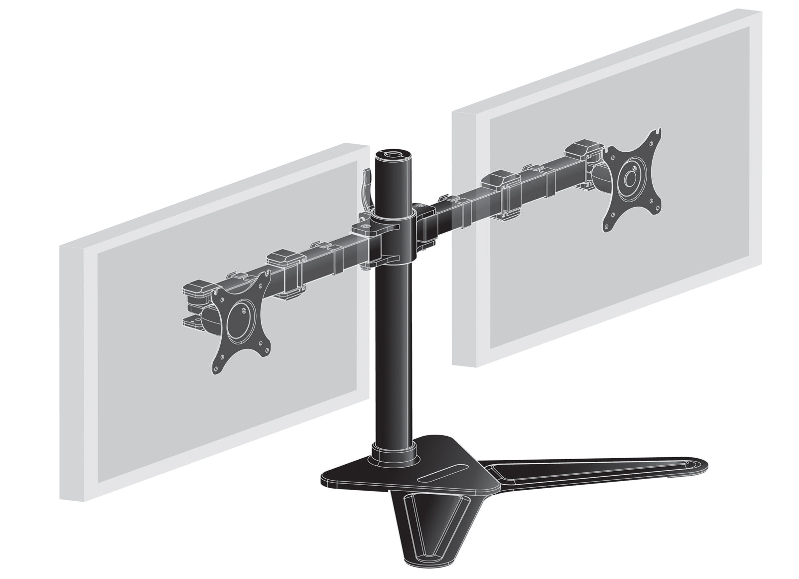 iiyama Monitorarm, Dual, Standfuss, bis 30", VESA 100 × 100 mm, 10 kg