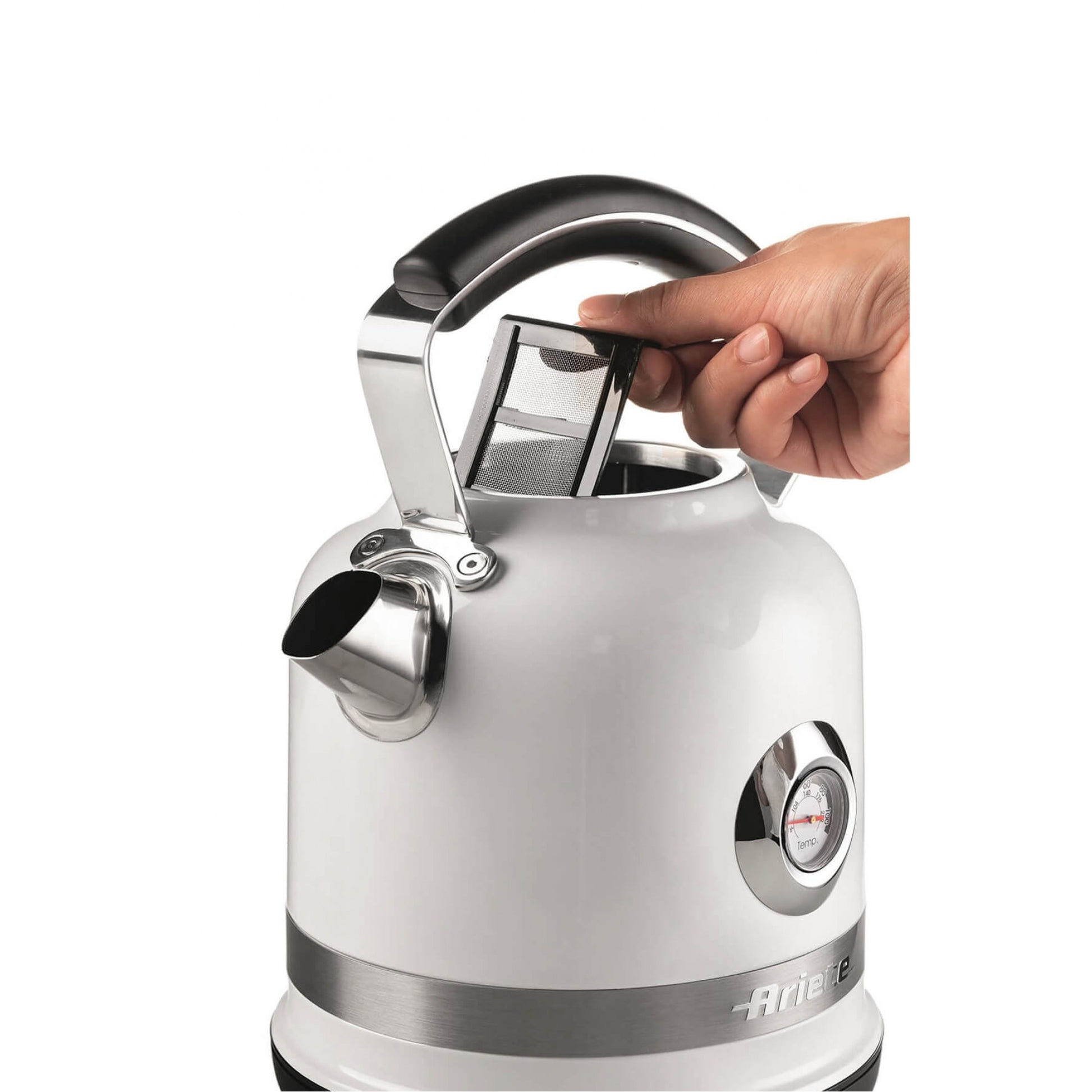 Ariete Wasserkocher – 1,5 l, Edelstahl, Weiss, ARI-2854-MOD-WH
