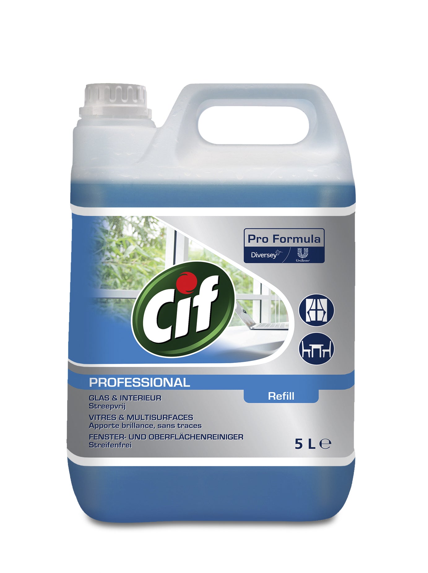 Cif Pro Formula 7517832 Glas-/Oberflächenreiniger für Glas, Spiegel – Flüssigkeit, Kanister – 5 l