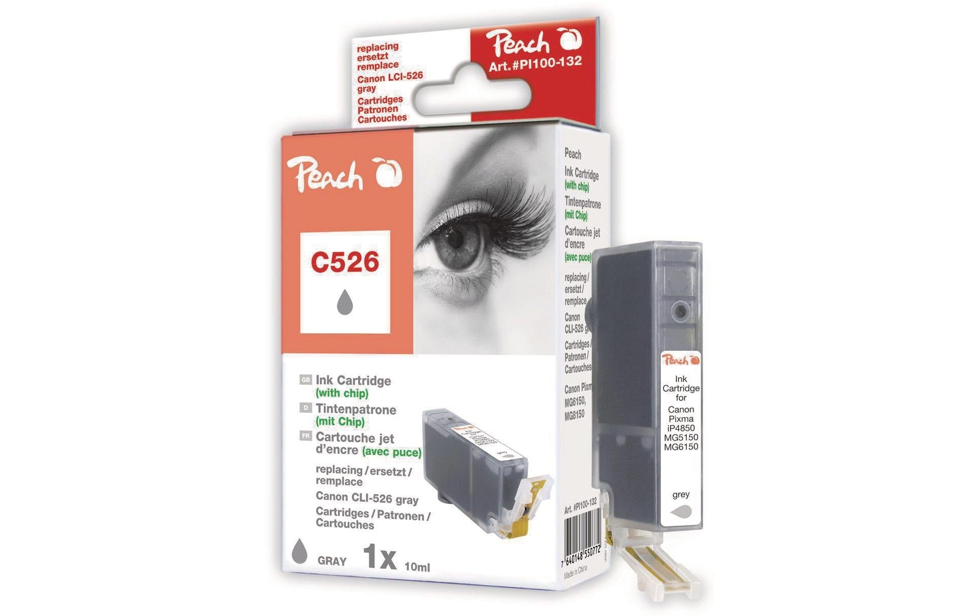 Peach CLI-526 Grau Tintenpatrone (Kompatibel) – 171 Seiten – für Canon CLI-526