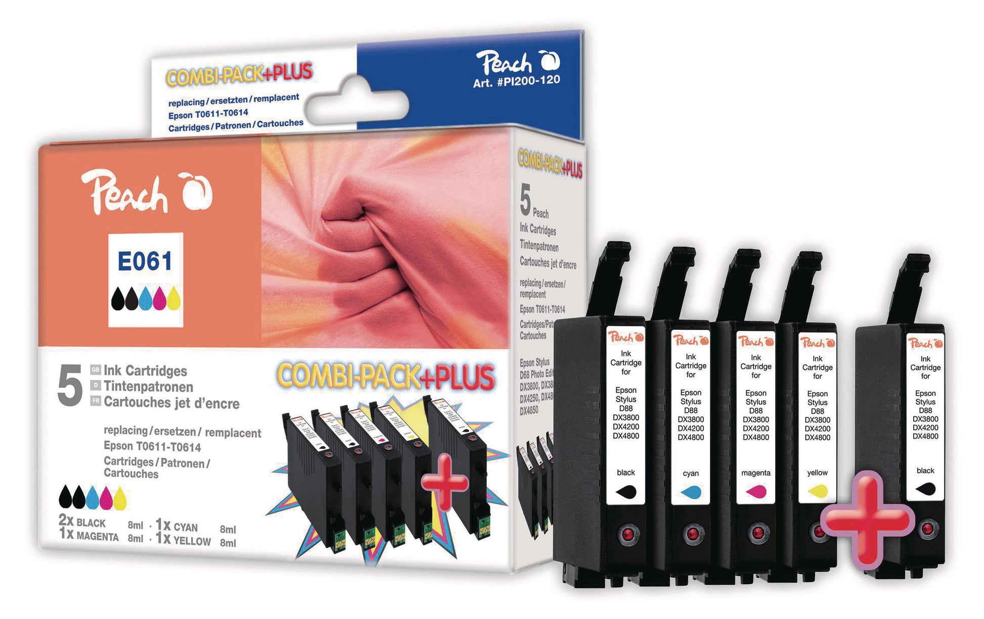 Peach Tinte Combi Pack Plus T0611 – Pigmenttinte, Multipack