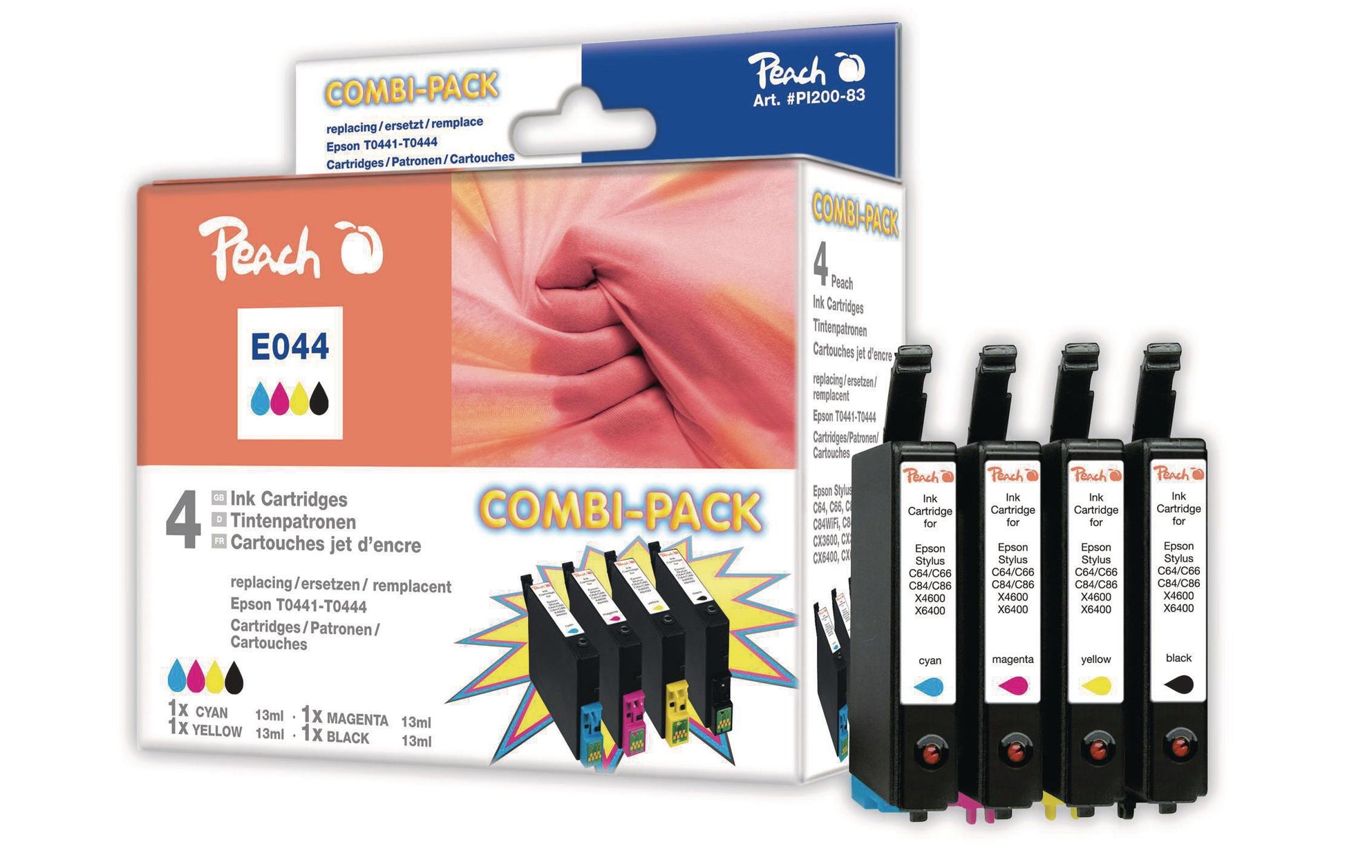 Peach T0481-T0486 Tintenpatronen-Multipack, 6er-Set (Kompatibel) – für Epson Stylus Photo R200/210/220 …