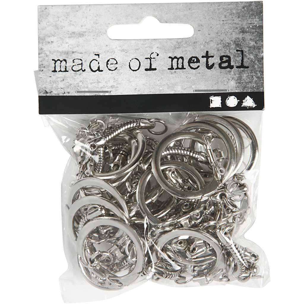 Creativ Company Schlüsselring – Metall, Silber, Ø 23 mm, 25er-Pack