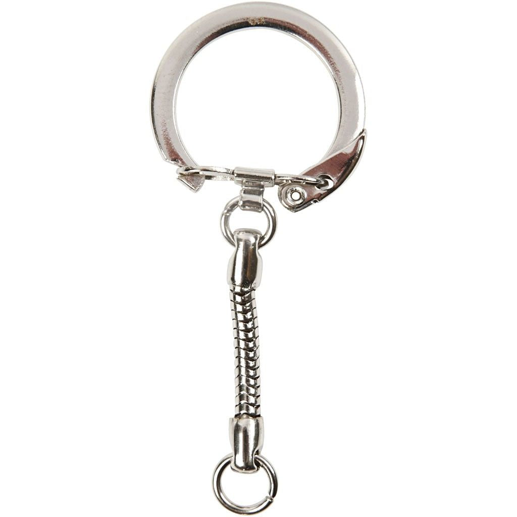 Creativ Company Schlüsselring – Metall, Silber, Ø 23 mm, 5er-Pack