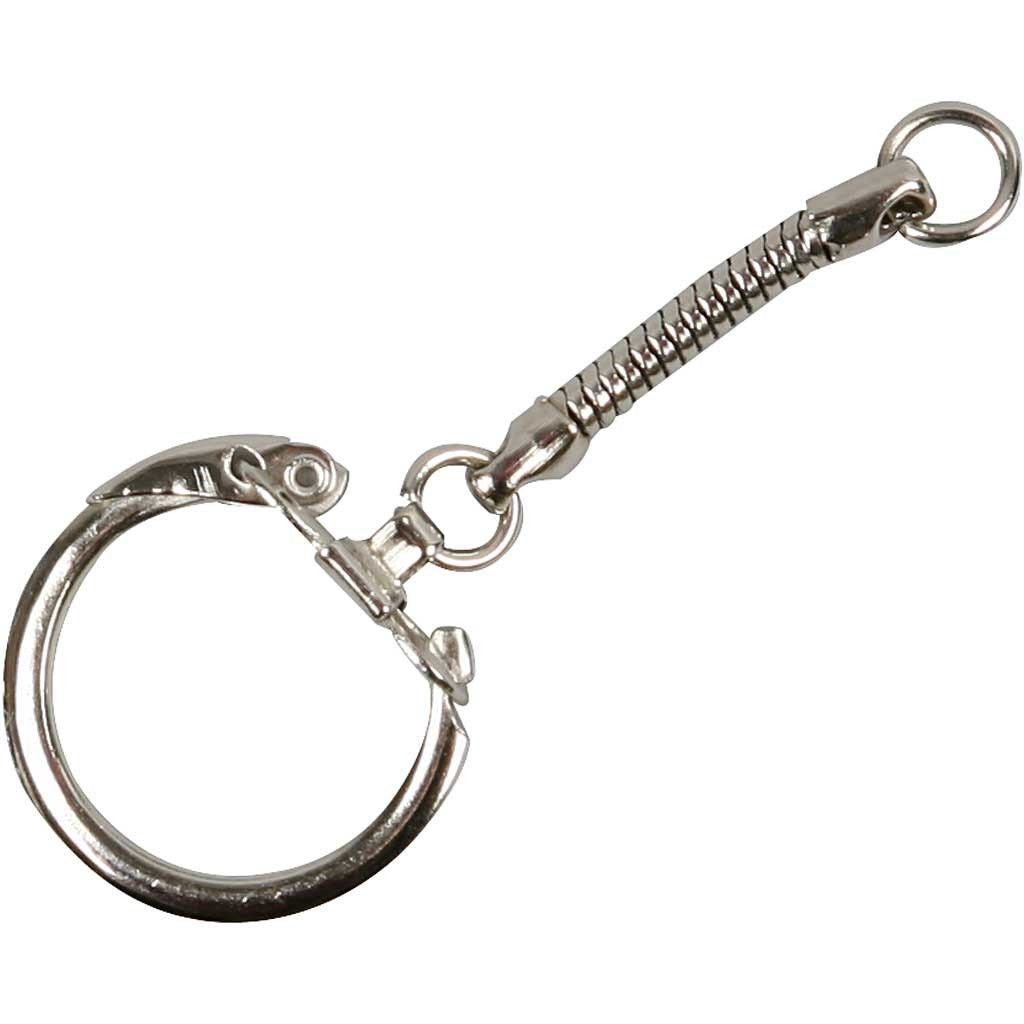 Creativ Company Schlüsselring – Metall, Silber, Ø 23 mm, 5er-Pack
