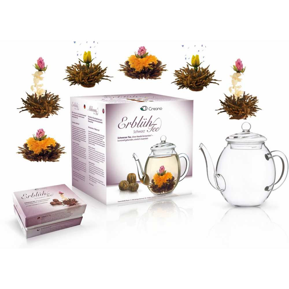 Creano Erblühtee Schwarztee Vulkangeflüster, Purpur Schein & Rote Affäre – 6 Teeblumen