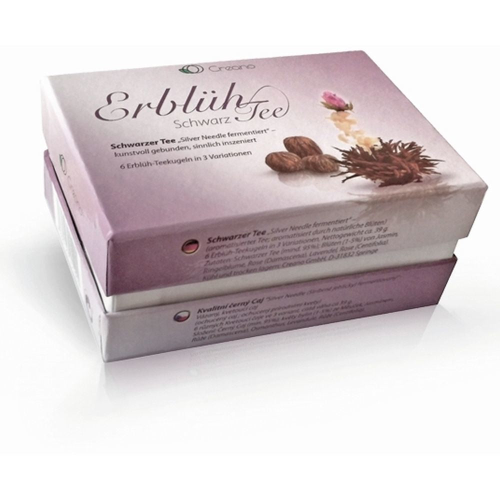 Creano Erblühtee Schwarztee Vulkangeflüster, Purpur Schein & Rote Affäre – 6 Teeblumen