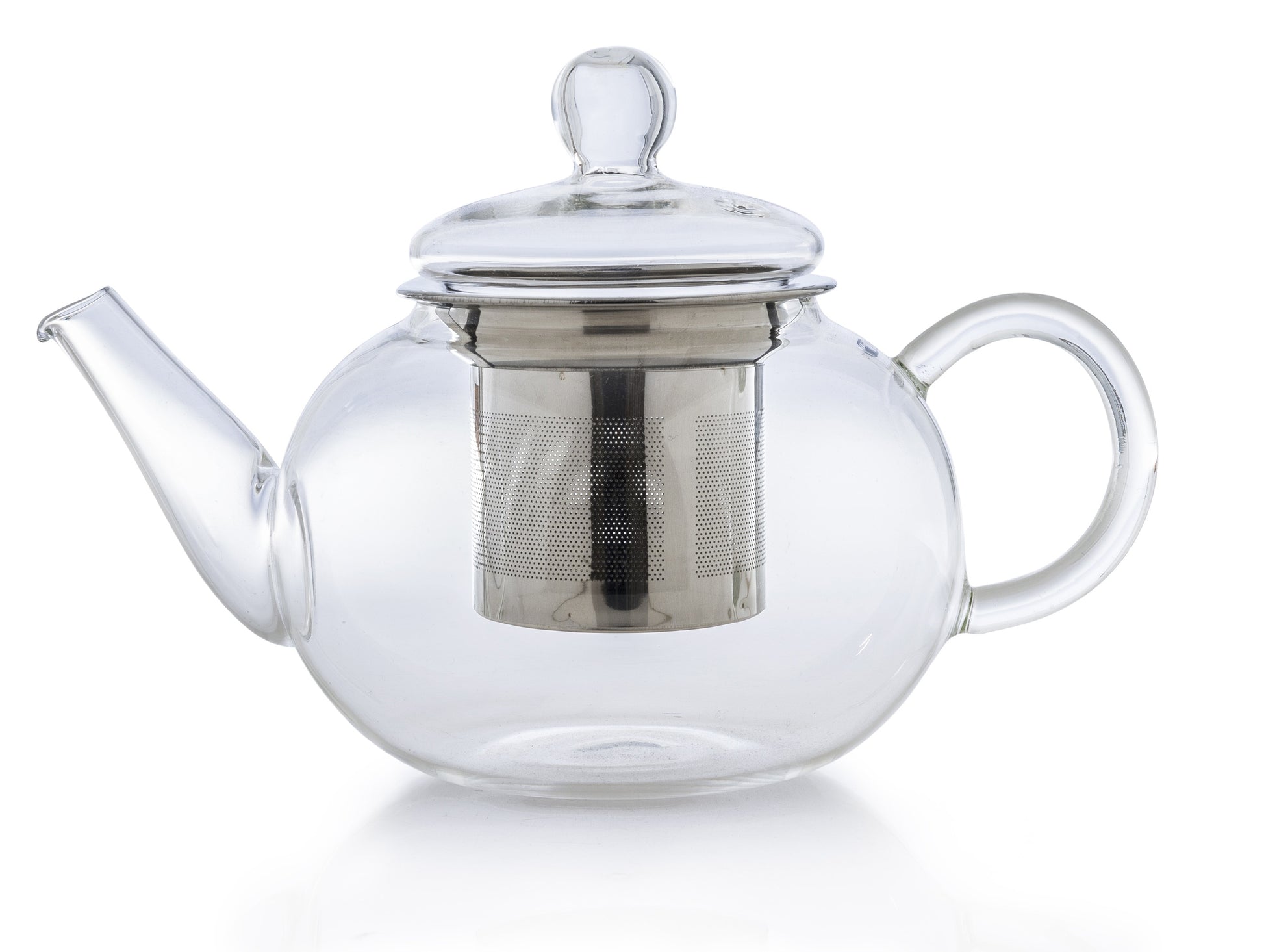 Creano Teekanne – 800 ml, Borosilikatglas, transparent, mit Glasdeckel, Edelstahlfilter, spülmaschinenfest