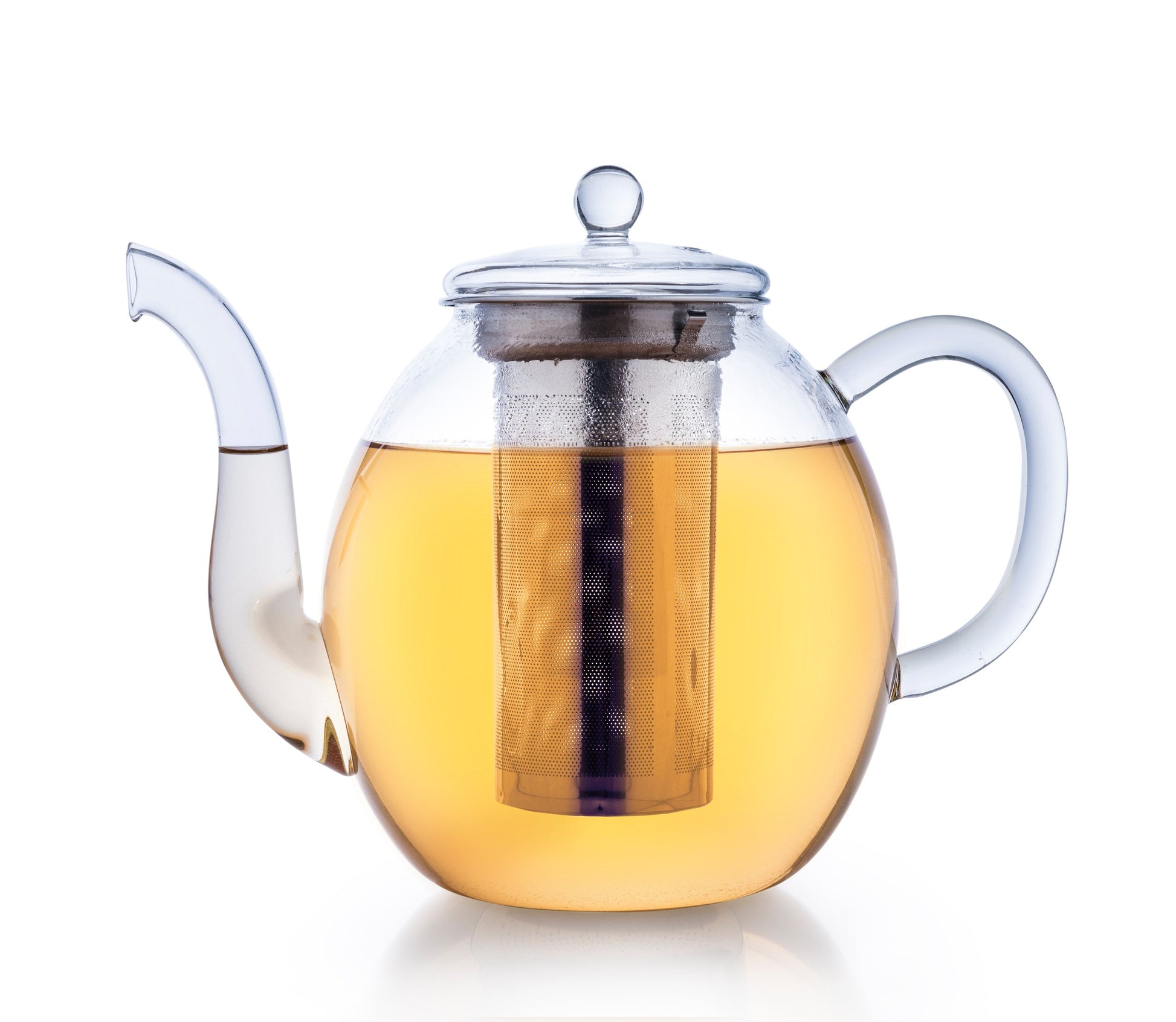 Creano Teekanne – 1,5 l, Borosilikatglas, mit Glasdeckel, Teefilter (Edelstahl), spülmaschinenfest