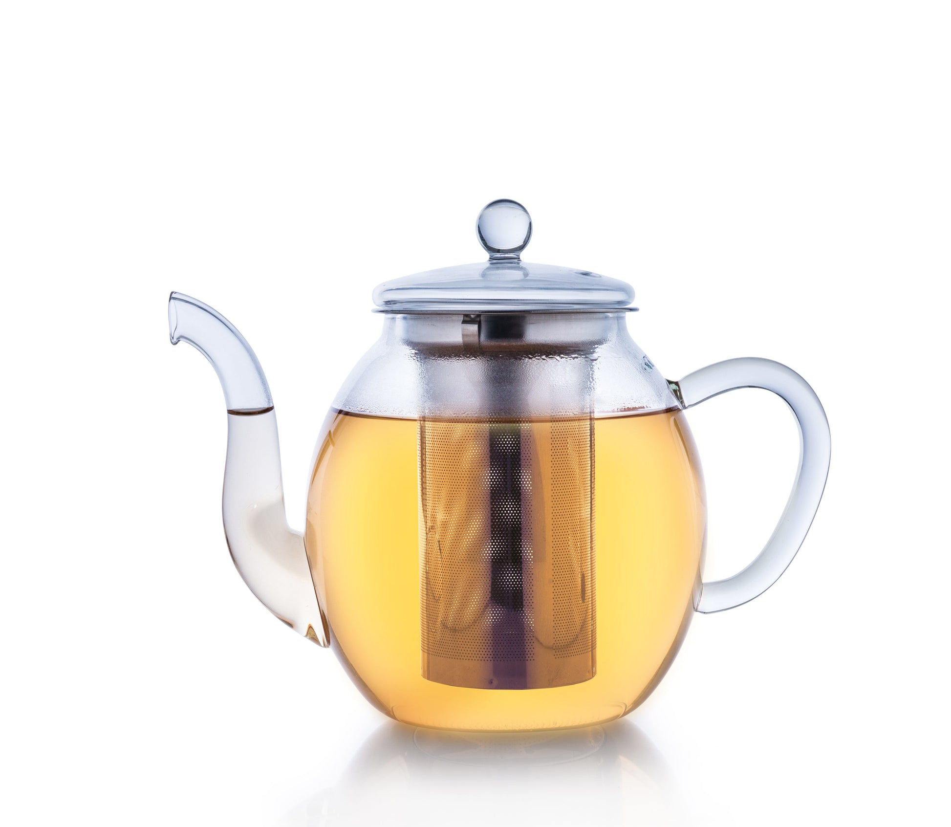 Creano Teekanne – 1 l, Borosilikatglas, Transparent, mit Glasdeckel, Edelstahl-Teefilter, spülmaschinenfest