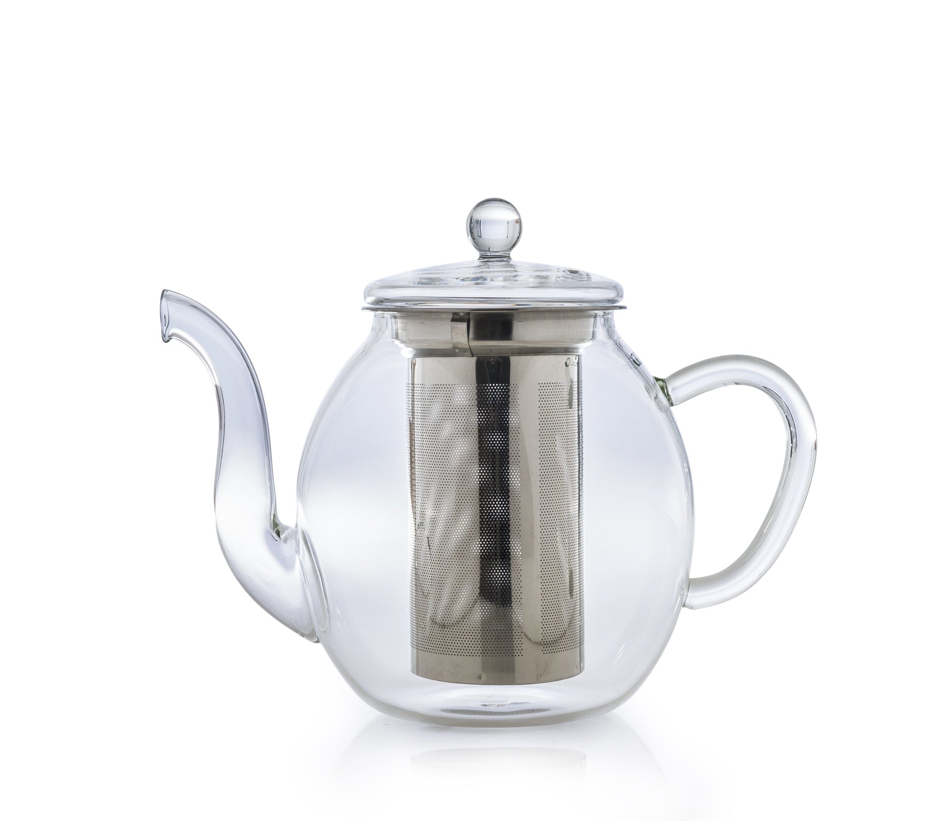 Creano Teekanne – 1 l, Borosilikatglas, Transparent, mit Glasdeckel, Edelstahl-Teefilter, spülmaschinenfest