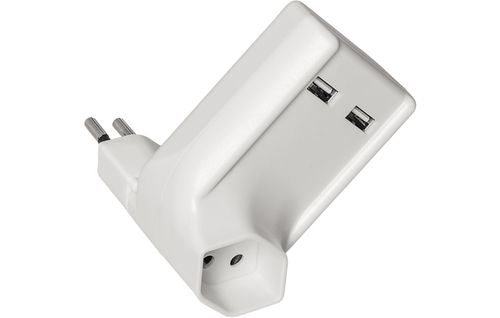 Steffen 1409799 USB-Ladegerät 21 W – drehbar 270°, Kinderschutz – CH-Stecker (T12/T13) – USB-A×2 (5 V/2,1 A)