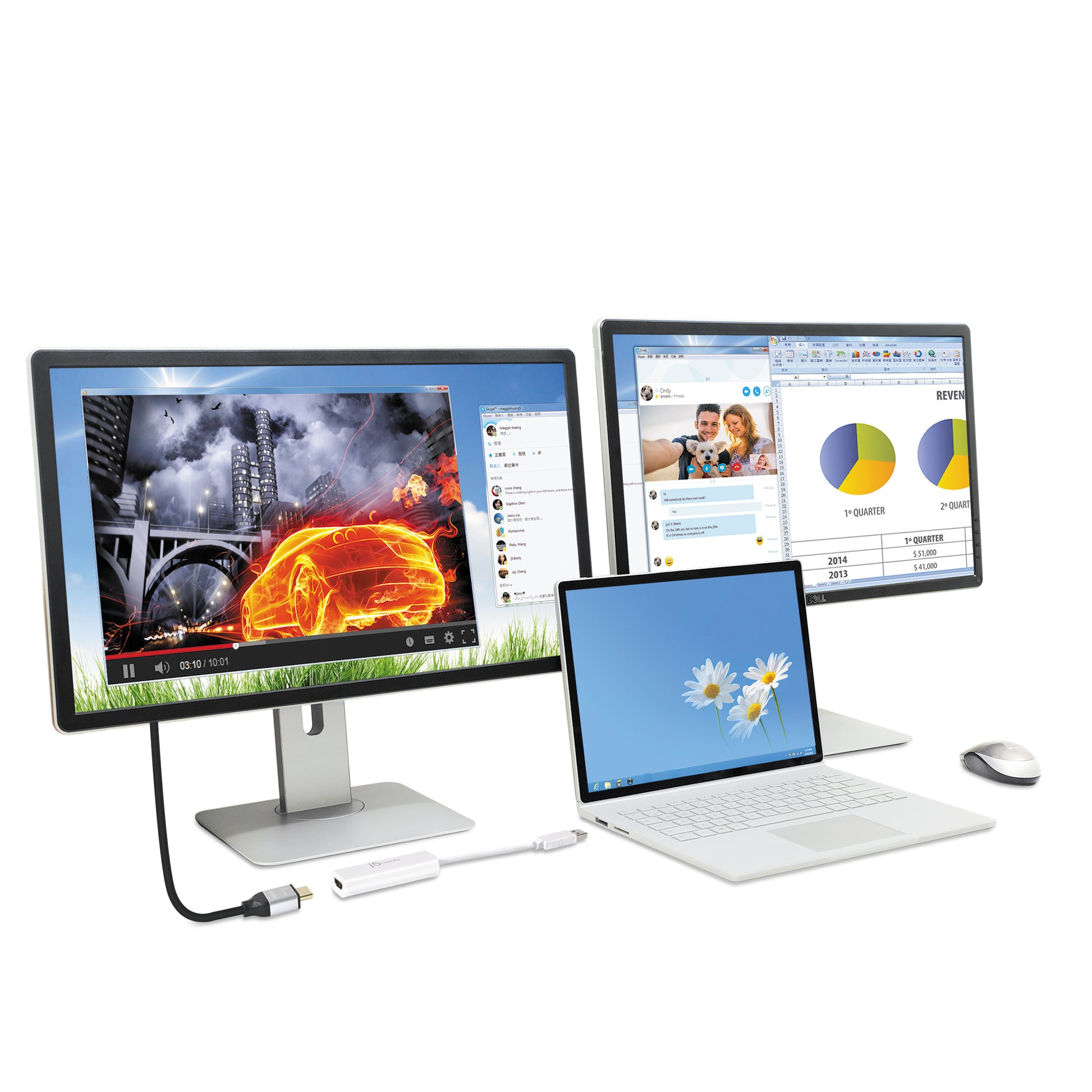 j5create JUA254-N Multi-Monitor-Adapter USB-A zu HDMI – 2048 × 1152, 0,08 m, USB 3.2 Gen 1 (5 Gbit/s)