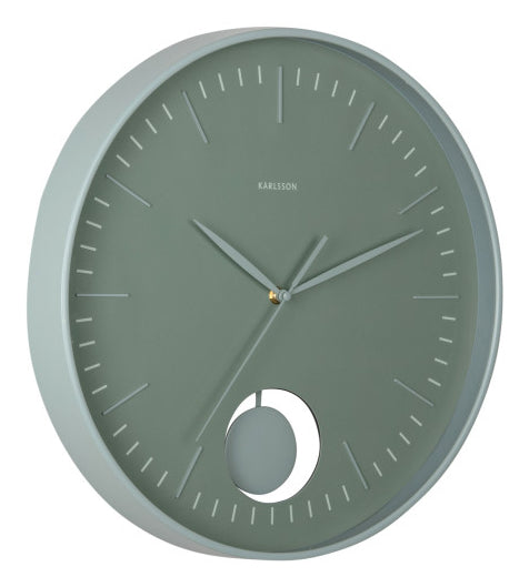 Karlsson Grato Pendulum Wanduhr – Analog, Ø 40,6 cm, grün, Kunststoff