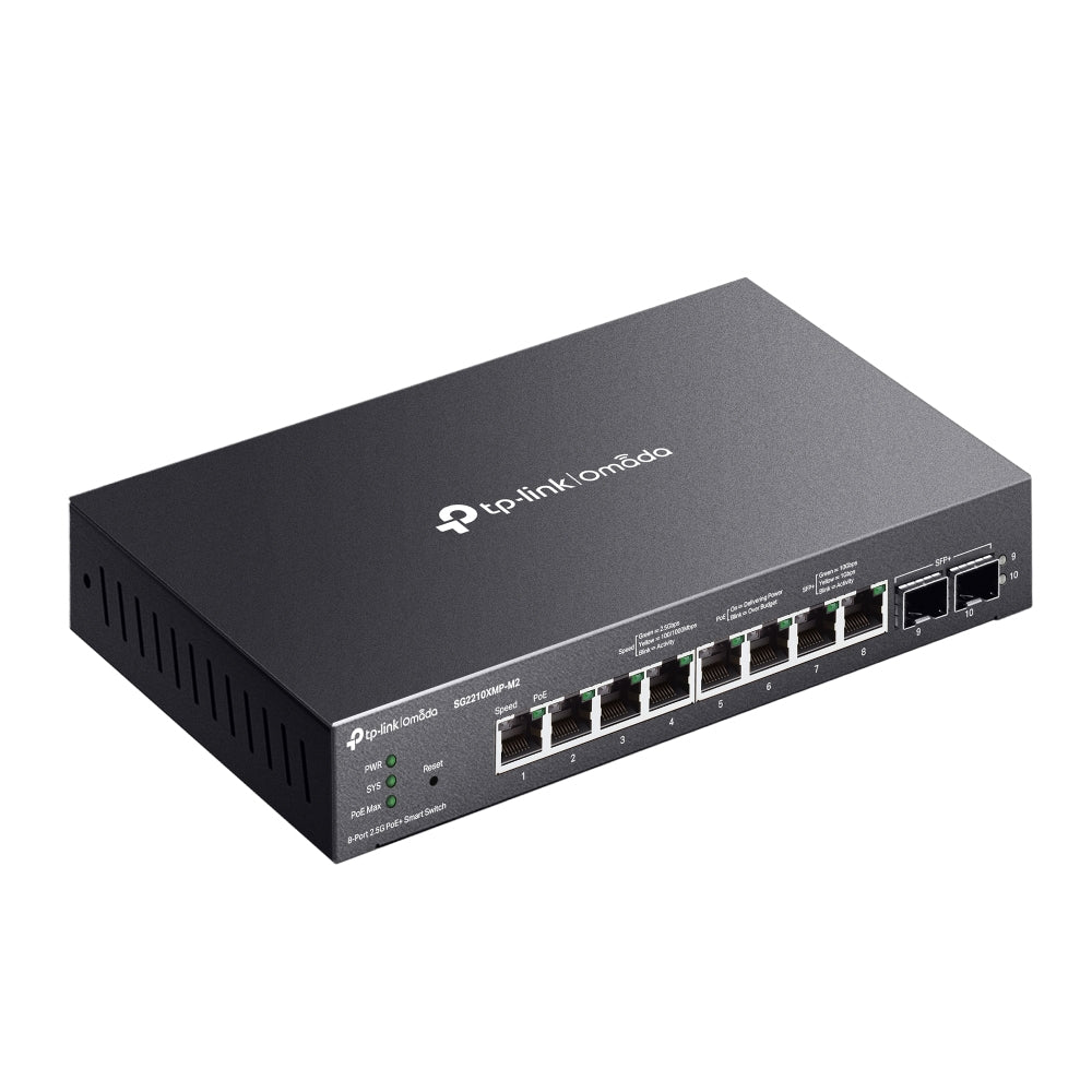 TP-Link SG2210XMP-M2 – Managed Switch – 8×2.5G, 2×SFP+, L2/L2+, PoE+ 160 W