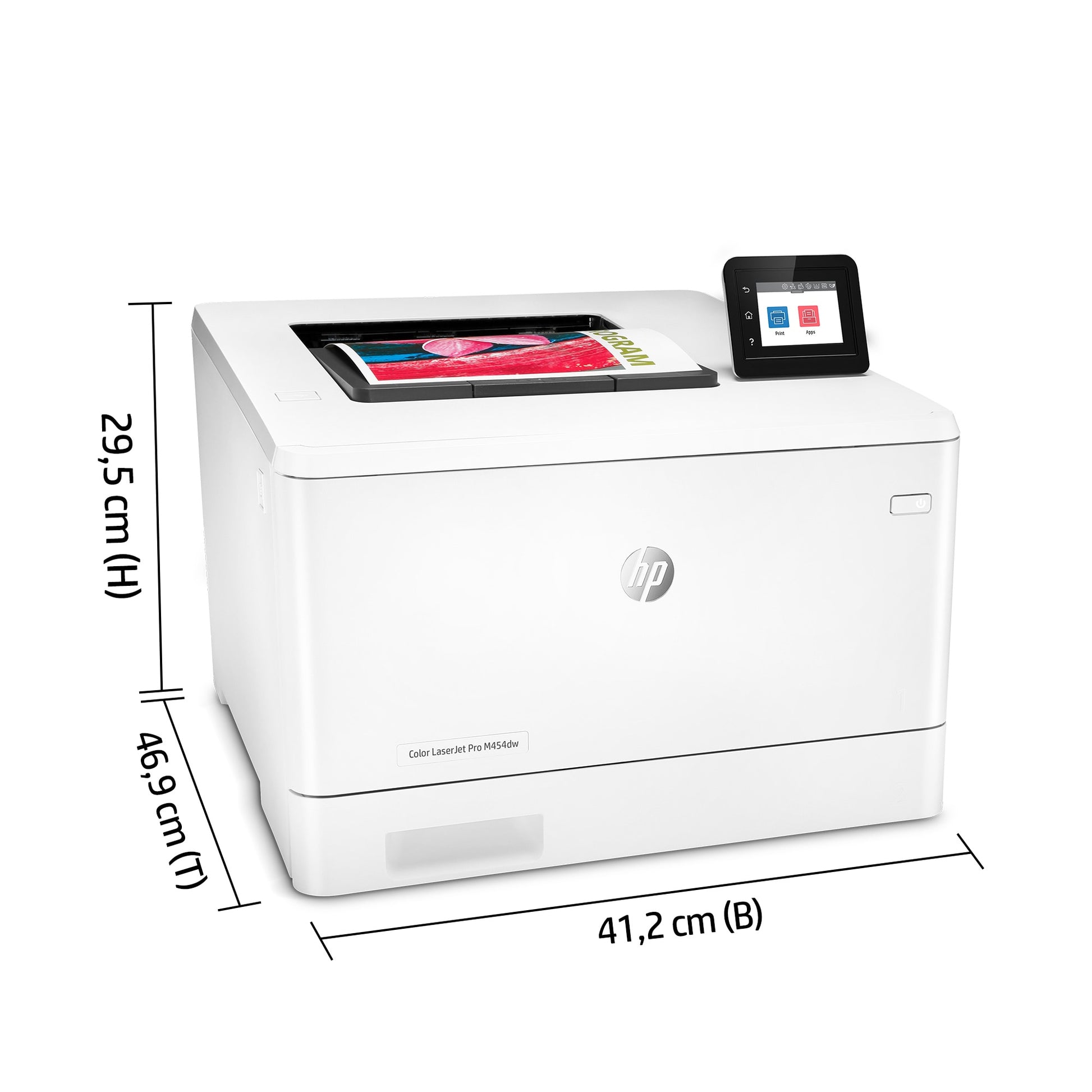 HP Color LaserJet Pro M454dw – A4, Farbe, Duplex, 27 S./Min., 600 × 600 dpi, WLAN/LAN/USB, Papier: 300 Blatt