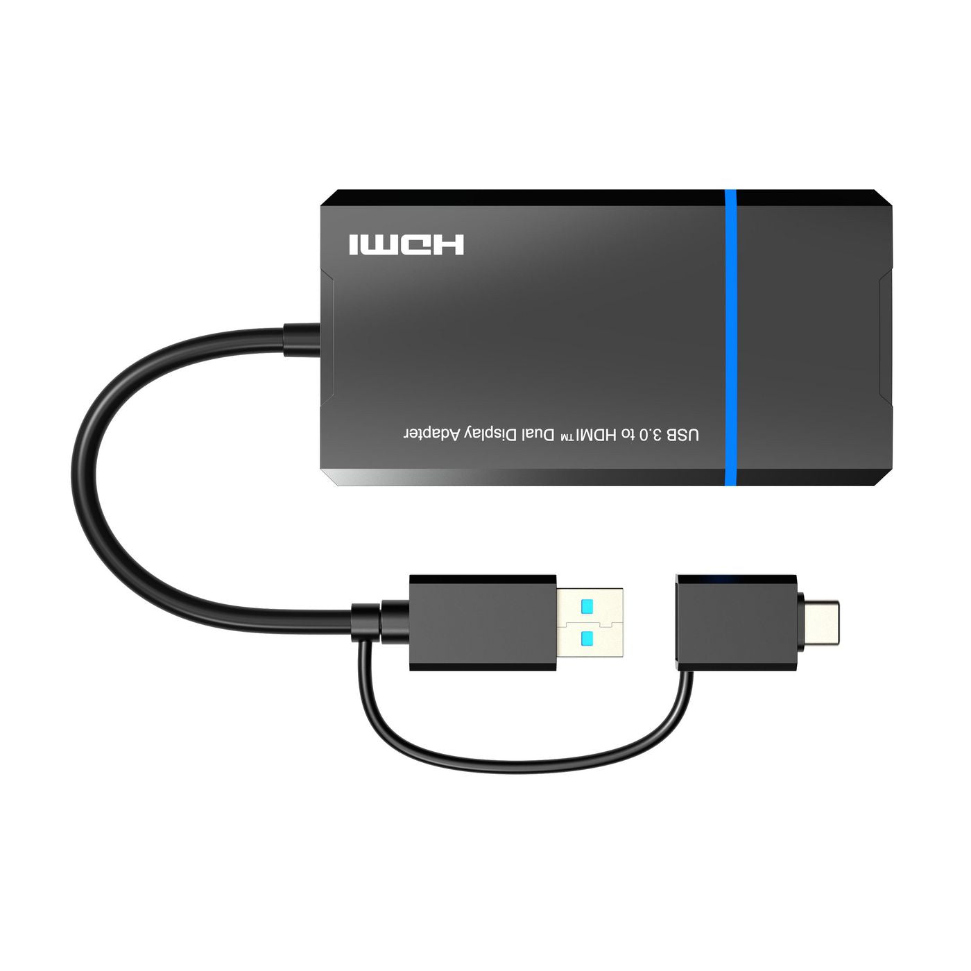 Microconnect Multi-Monitor-Adapter USB-C/USB-A zu 2× HDMI – Video-Ausfunktion, Umschaltbar per Klick