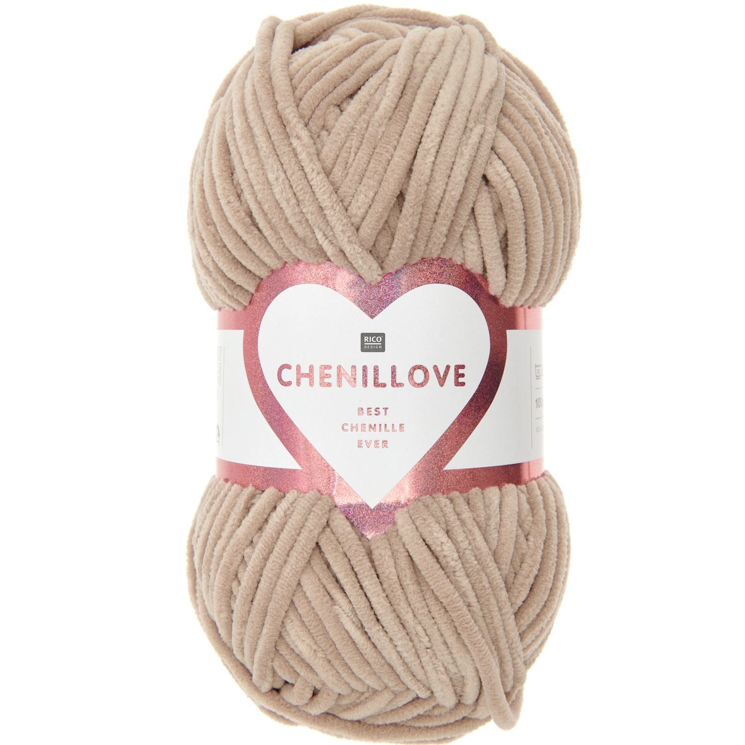 Rico Design Chenillove Wolle Beige – 100 g, 110 m, Nadel 5 mm, 100% Polyester, 1 Stk.