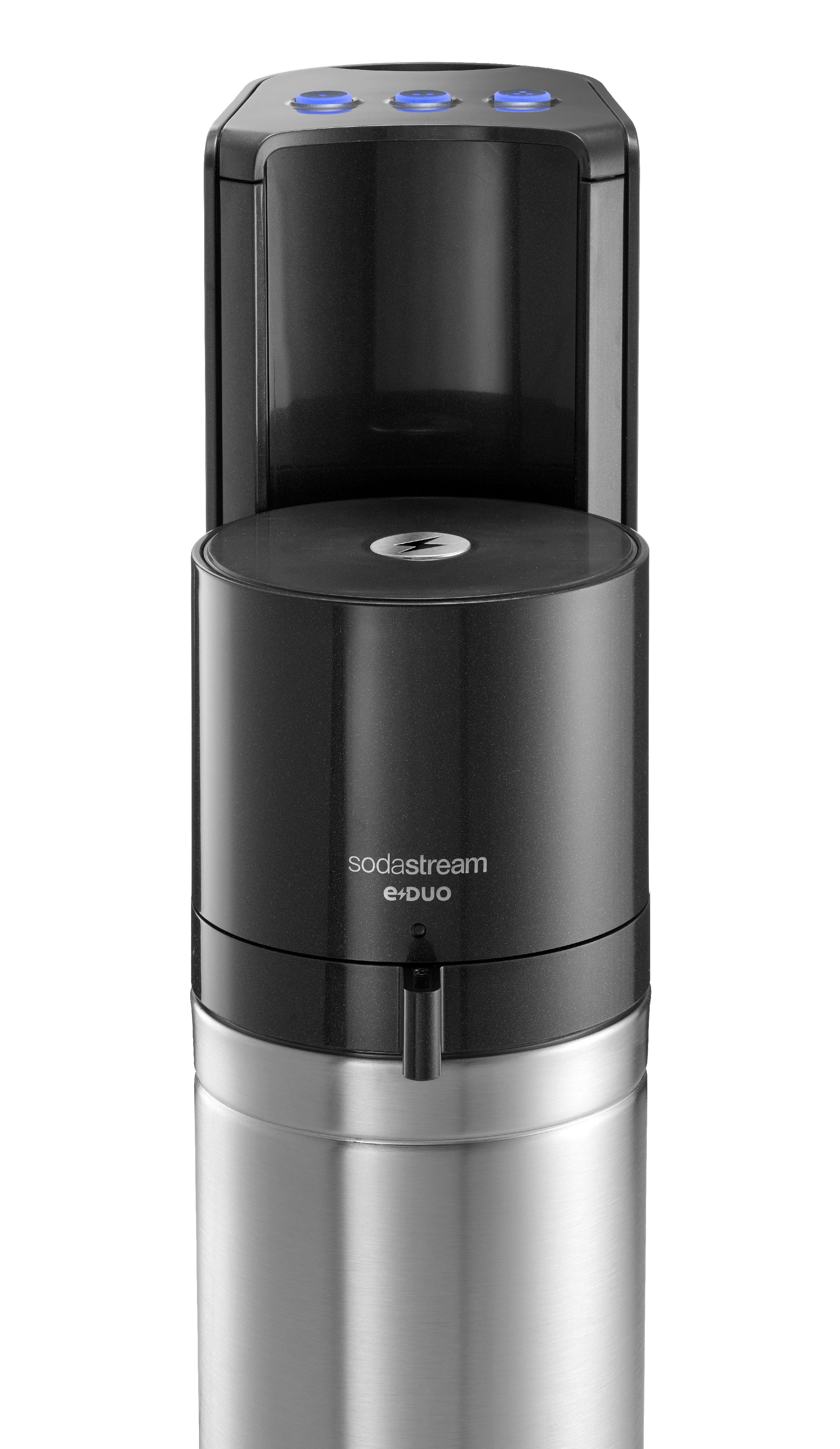 SodaStream E-DUO – Wassersprudler, mit 60-l-Zylinder, Metall/Kunststoff, Schwarz/Edelstahl